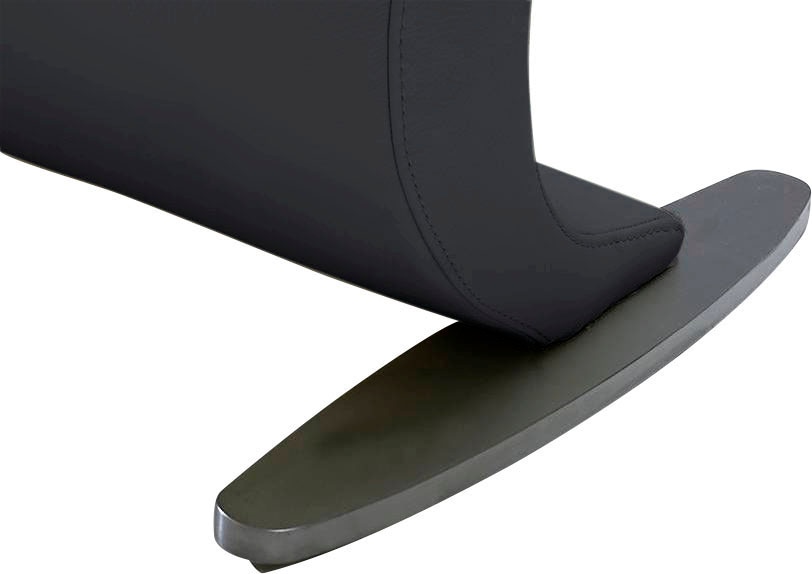 K+W Komfort & Wohnen Banc de salle à manger »Wave, Polsterbank« à design courbé avec patin métallique