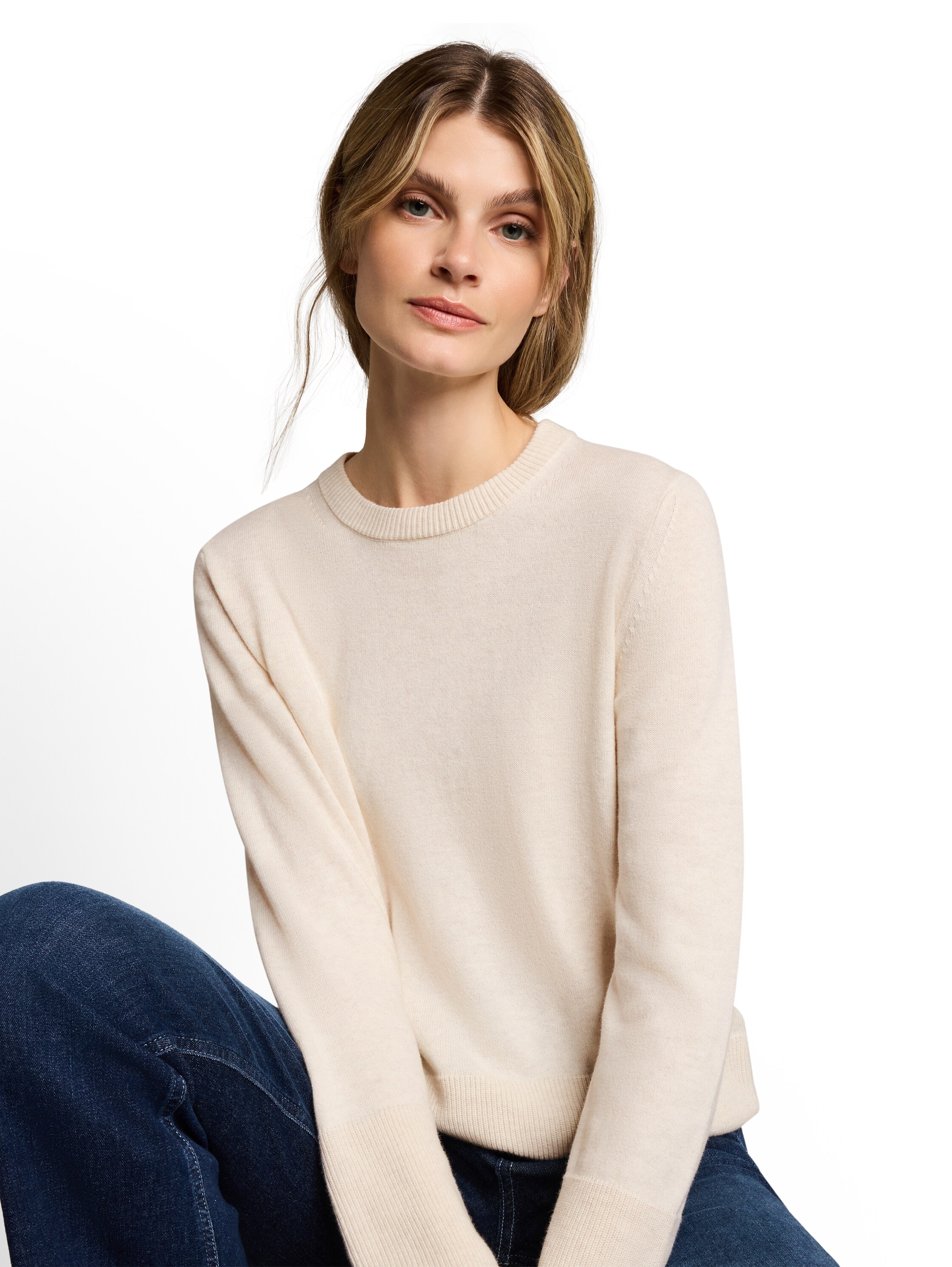 TOM TAILOR Strickpullover »Regular« Rundhals / breite Flachstrickbündchen / mit Kaschmir