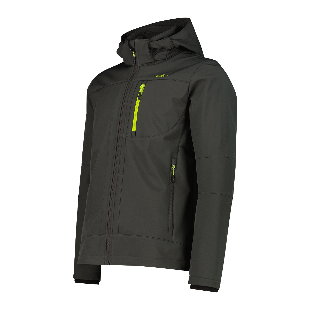 CMP Veste softshell avec capuche avec col montant, triple couche, déperlant, coupe-vent