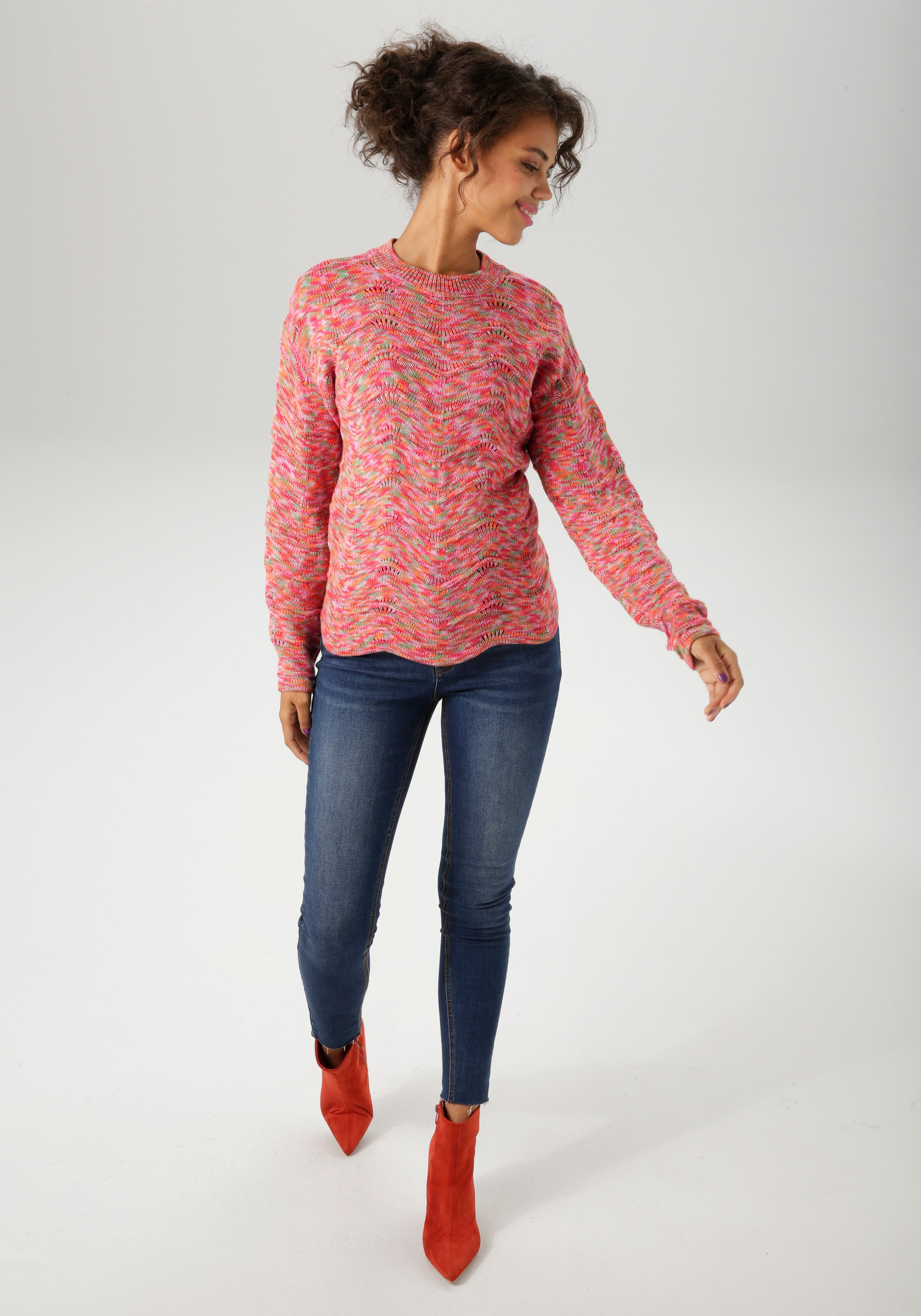 Aniston CASUAL Strickpullover aus buntem Space-Garn - jedes Teil ein Unikat - NEUE KOLLEKTION