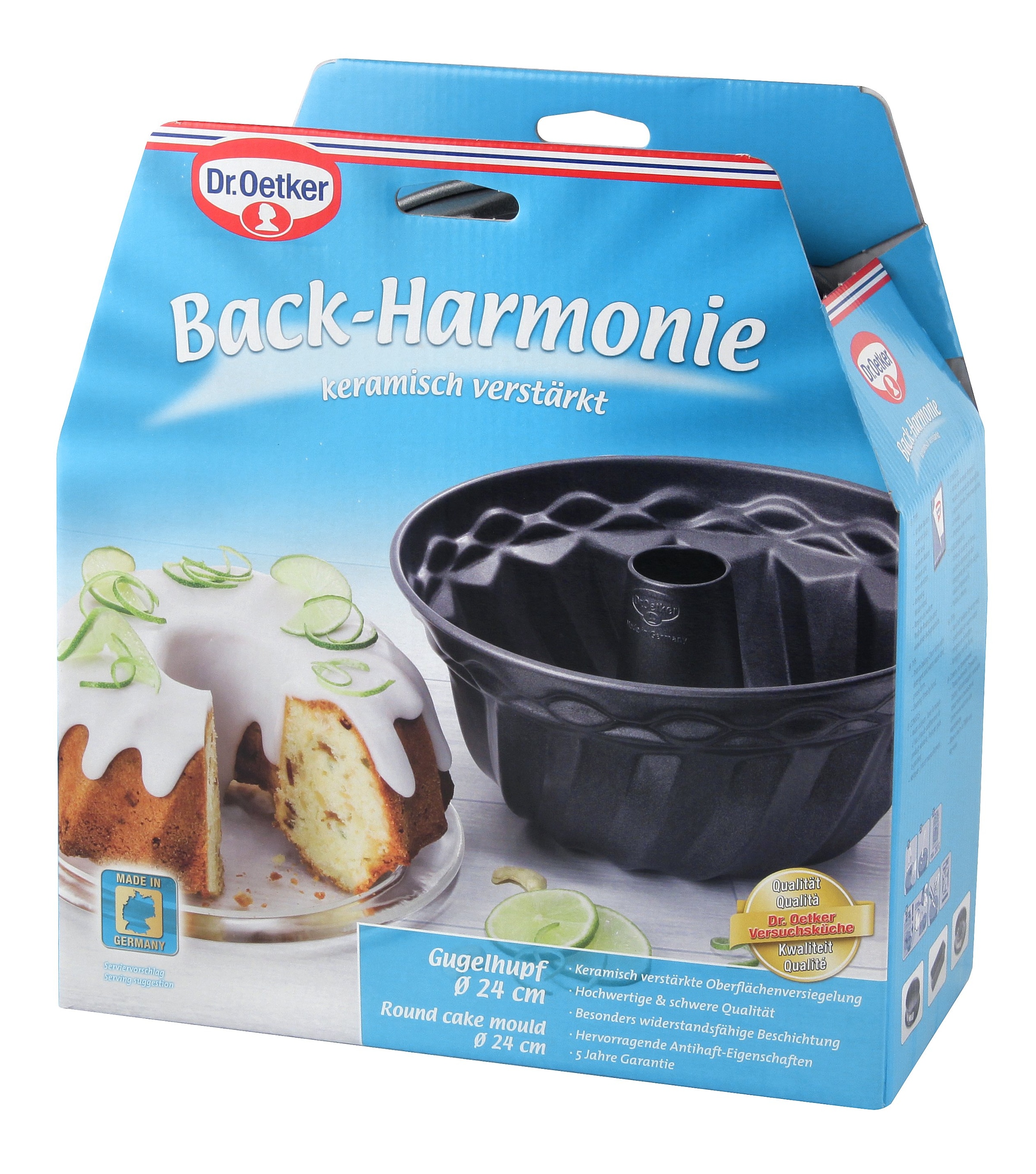 Dr. Oetker Küchenhelfer Moule à kouglof »Back-Harmonie, Ø 24 cm, Backform aus Stahlblech« mit keramisch verstärkter Antihaftbeschichtung, Made in Germany