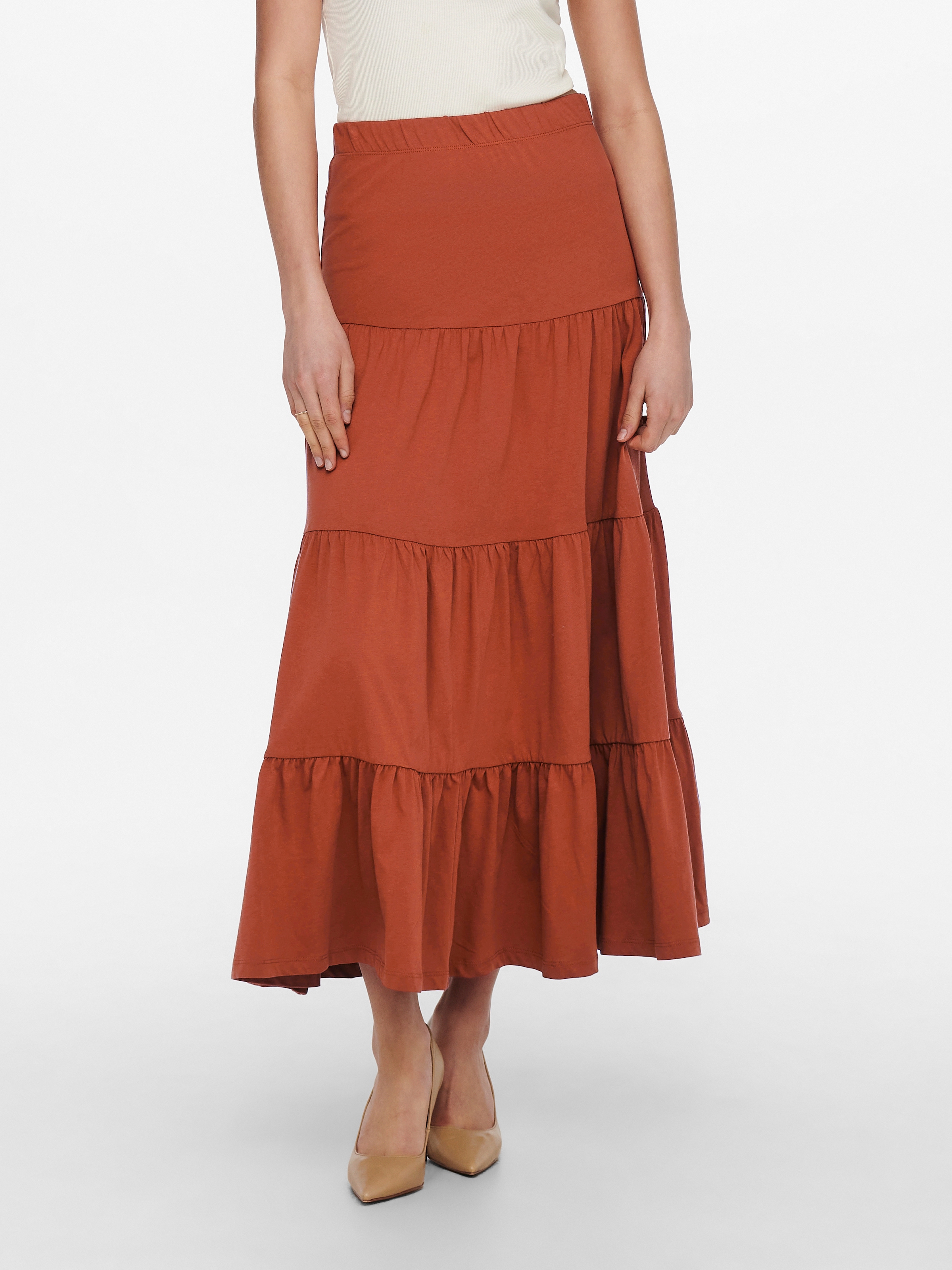 ONLY Maxi jupe »ONLMAY MAXI SKIRT« Baumwolle, mit Volant