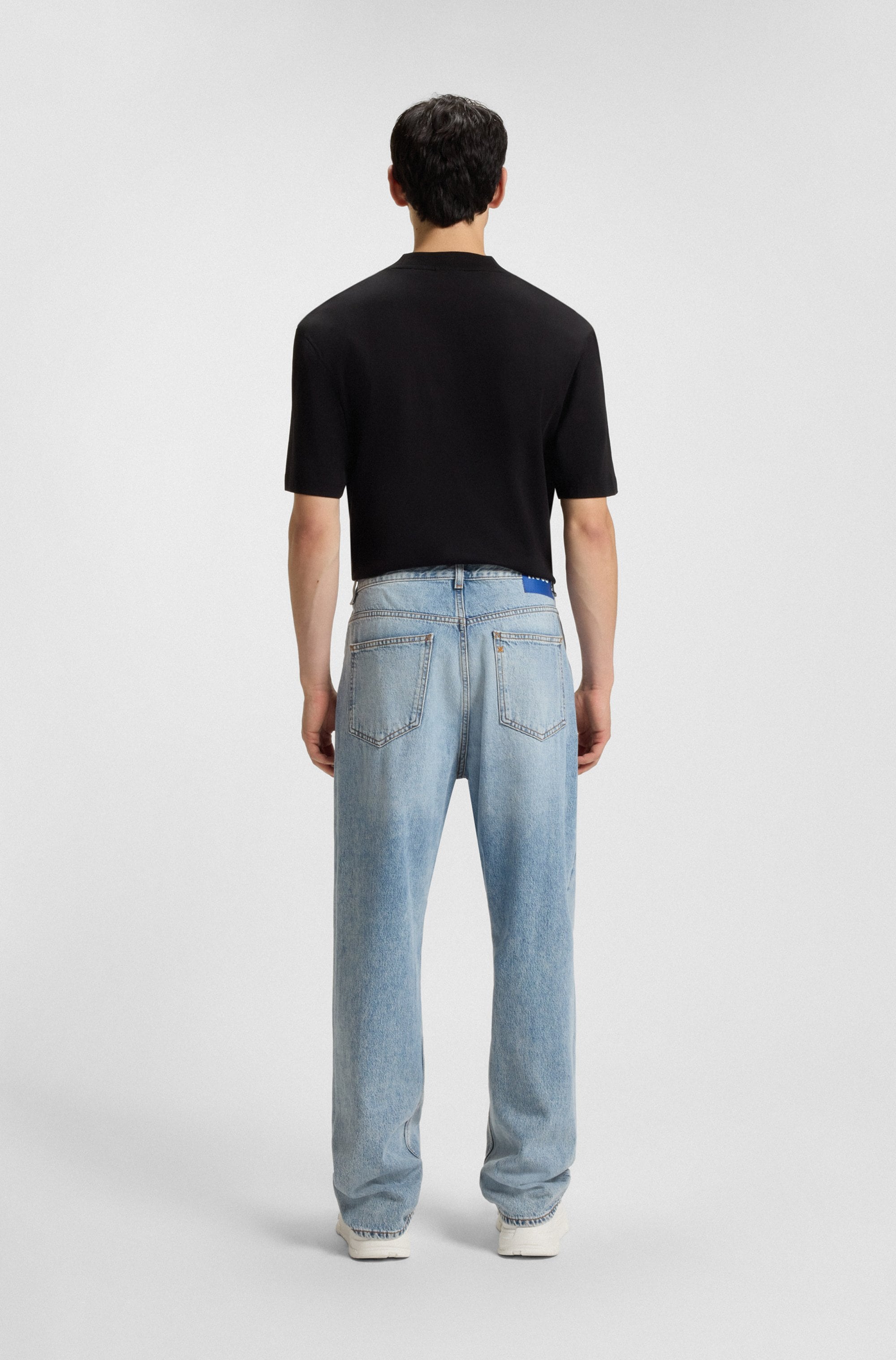 HUGO Blue Jeans loose fit »Nate« in heller Waschung