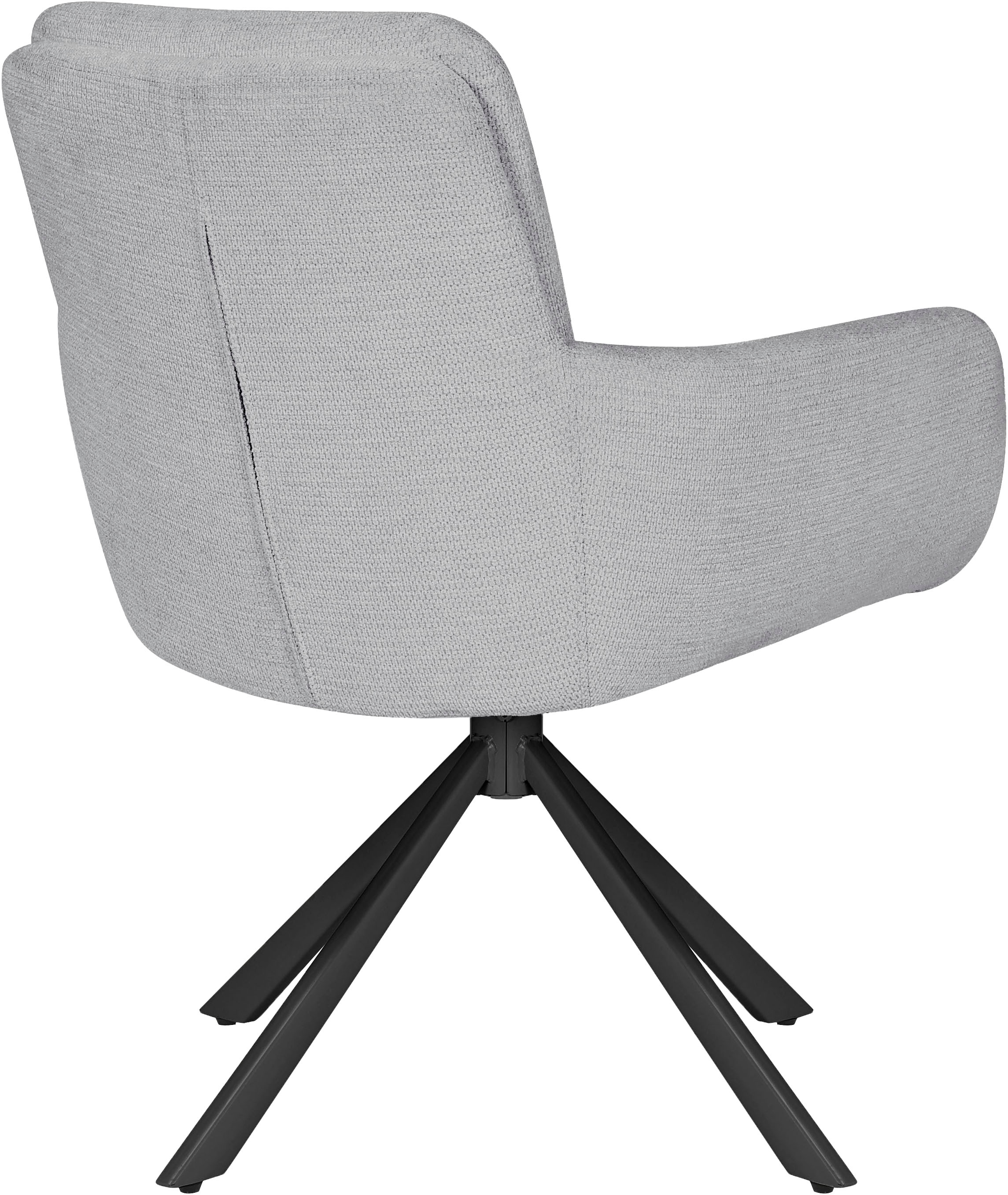 GOODproduct Chaise de salle à manger »Asly« (Ensemble) 2 cuisavec tissu tissé de haute qualité, structure métallique et fonction 360°