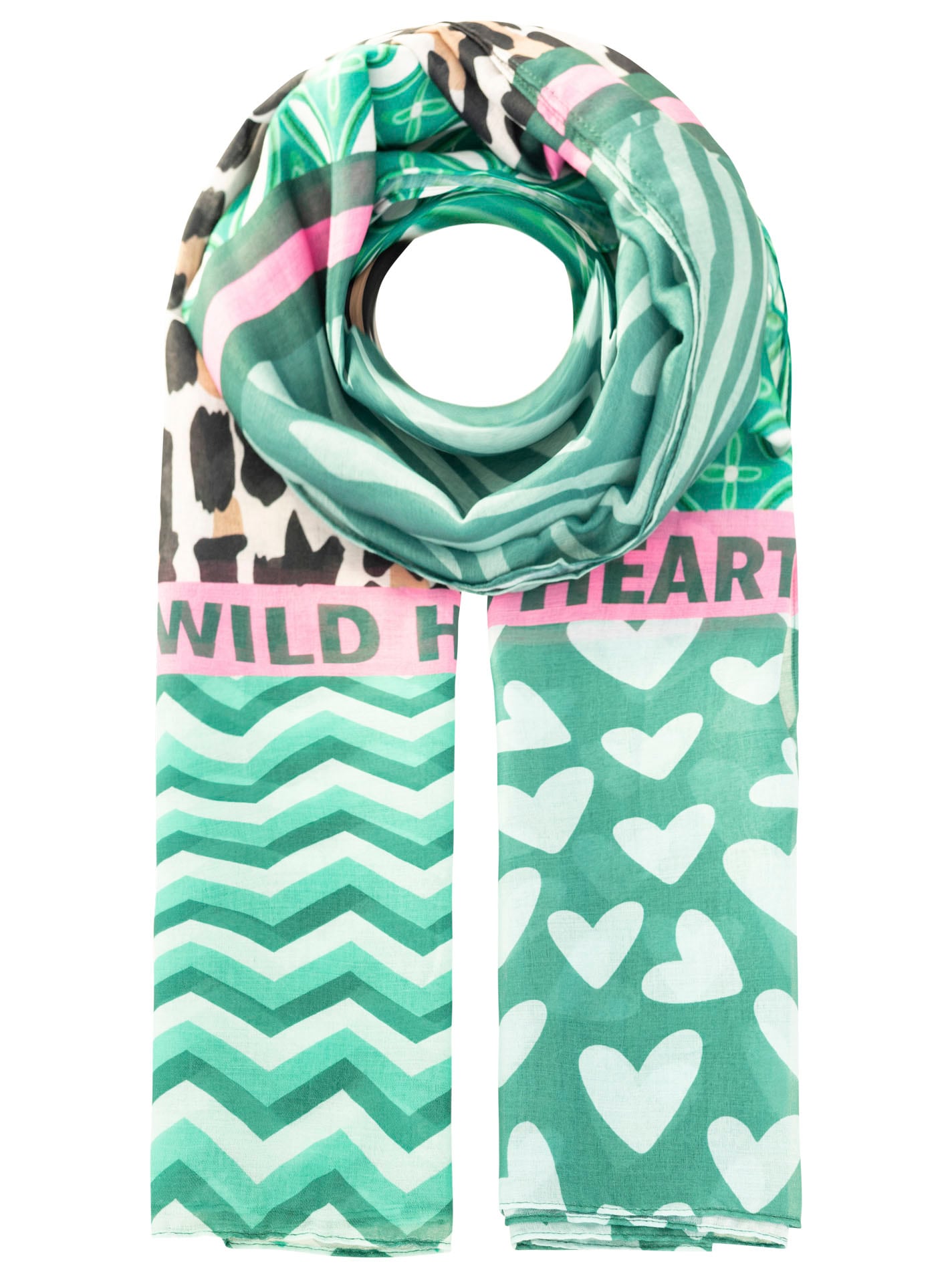 Zwillingsherz Écharpe »Viskose Mix "Wild Heart Mix"« leichter Schal mit Herz und Leo Motiv