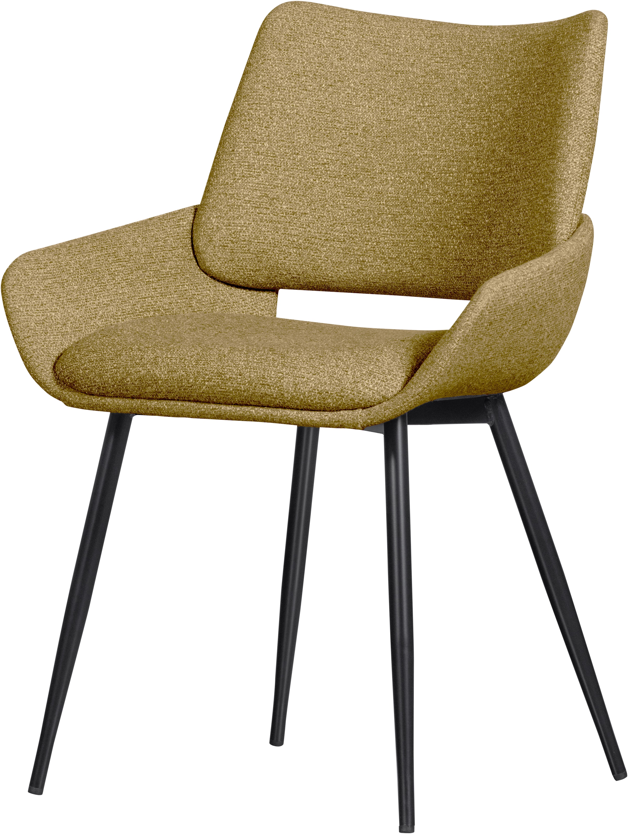 WOOOD Esszimmerstuhl »Parade mit Melange-Bezug und konischen Metallbeinen B58 x T55 x H83 cm« (Set) 2 Stk.Sehr hohe Verschleissfestigkeit, schalenförmige, Tragkraft 150 kg