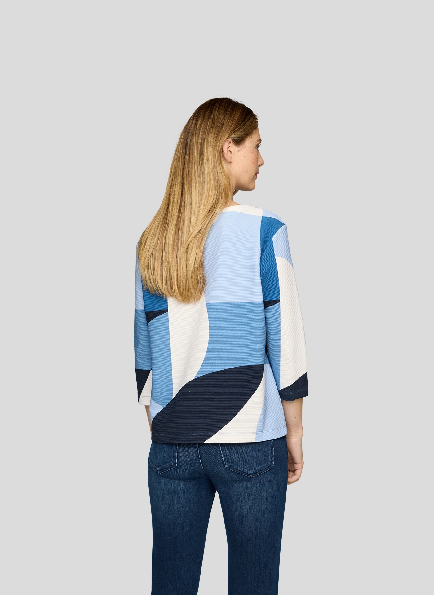 Rabe T-shirt à manches 3/4 Sommershirt mit All-Over Print und Gflitzersteinen