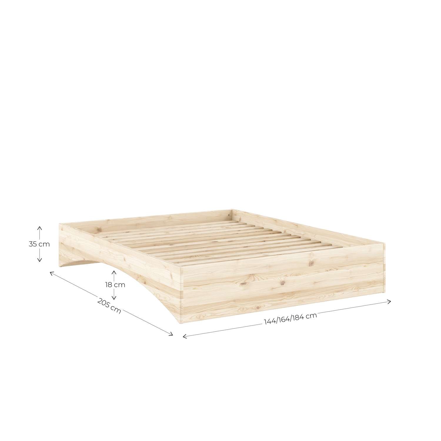 Karup Design Bettgestell »Orbit Bed, Massivholzbett, Futonbett, FSC®-zertifiziertem Massivholz« B/H/T ca: 144/164/184x35x205cm),  mehrere Grössen, inklusive Lattenrost, ohne Matratze, Made in Europe