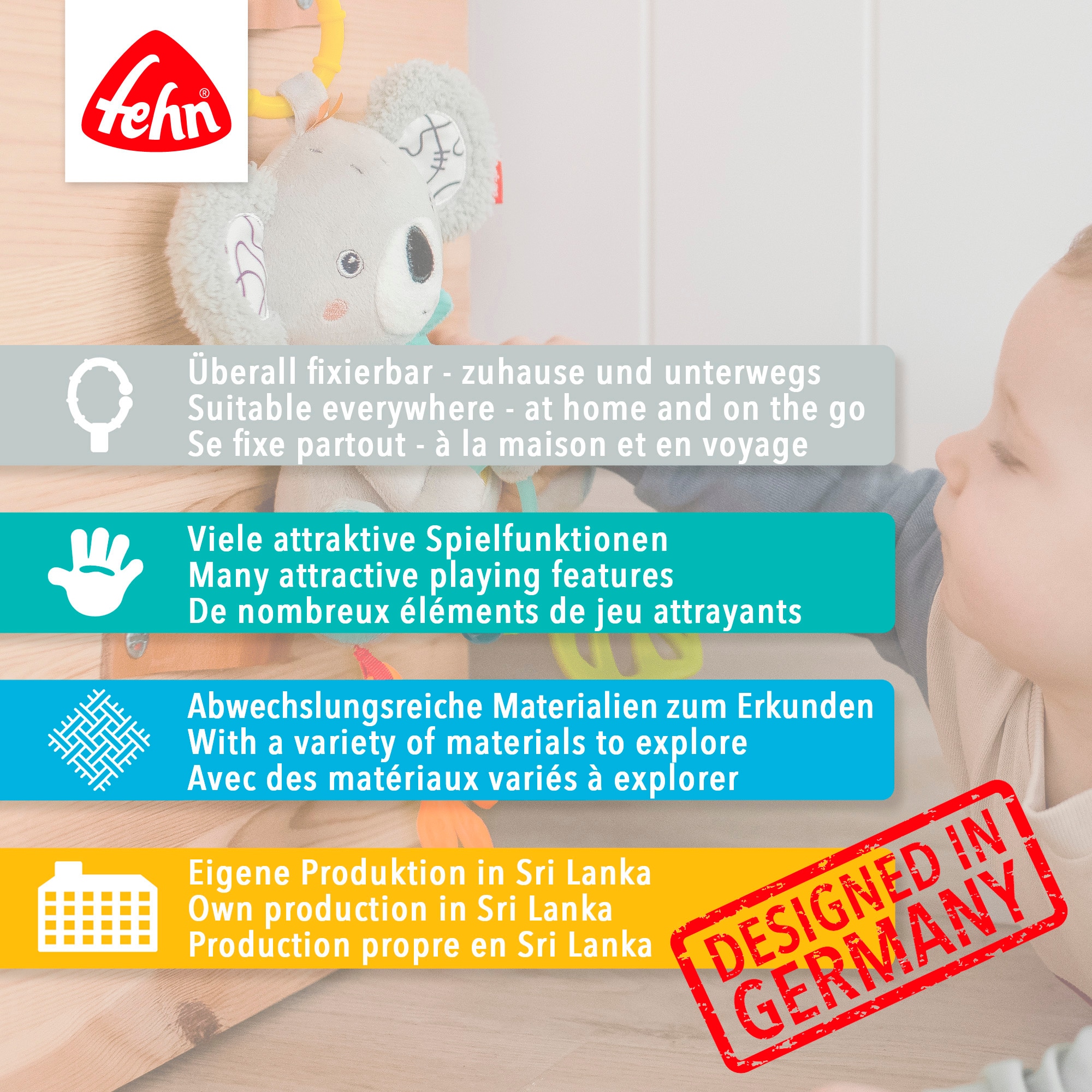 Fehn Jouet de préhension »Activity-Spirale Bär«