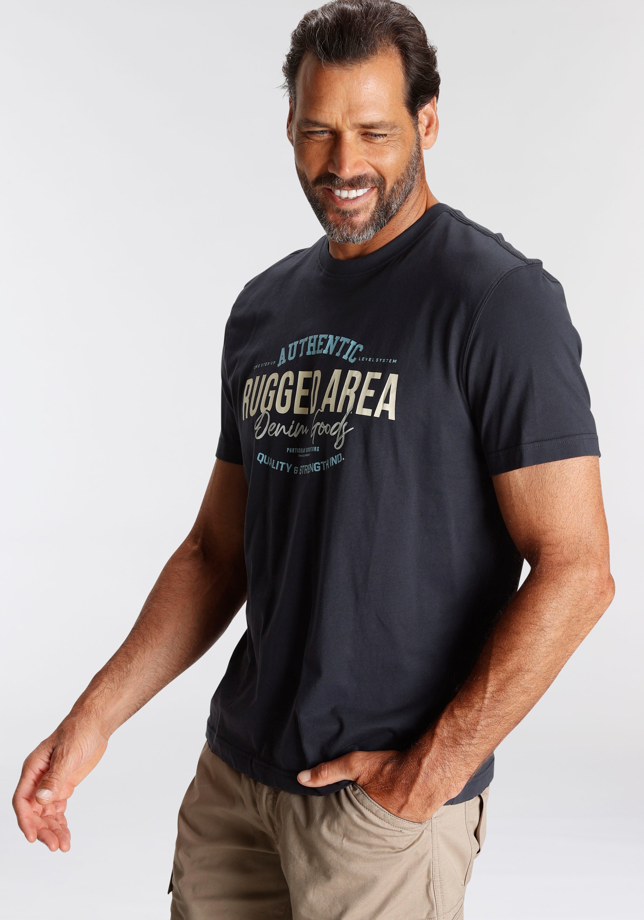 Man's World T-Shirt Kurzarm,  Regular Fit,  mit Print,  Rundhalsausschnitt