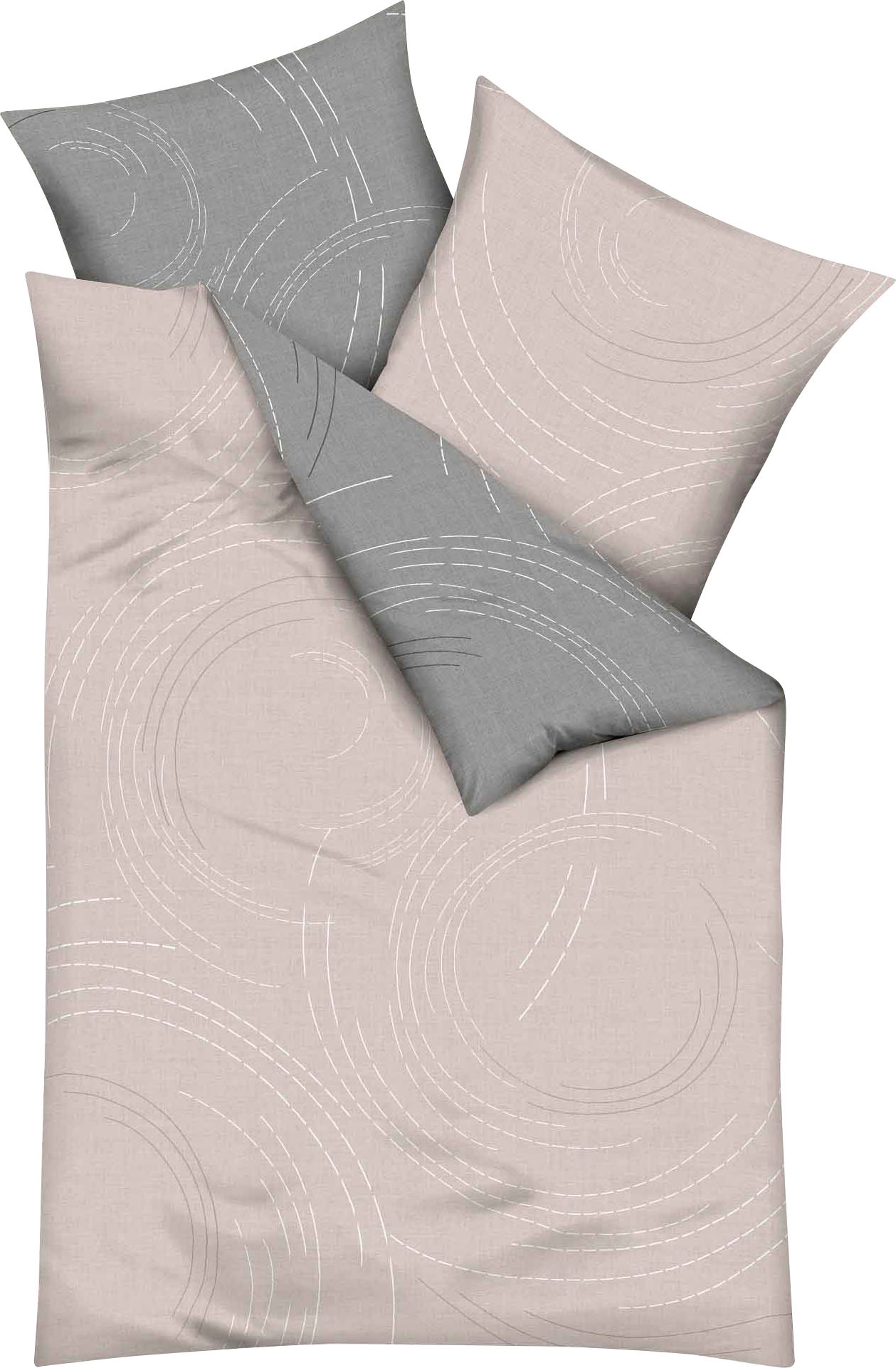 Kaeppel Linge de lit réversible »Jaro« 2 cuis mit Reissverschluss, 100% Baumwolle, Bettwäsche mit zeitlosem Design