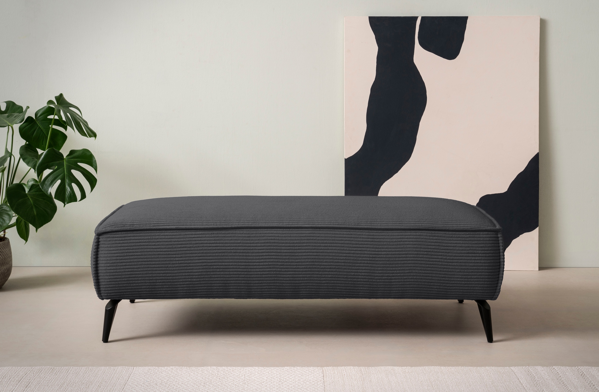 GOODproduct Hocker »TVINNU« zur Serie TVINNU, gemütlicher Sitzkomfort, rechteckig, schwarze Füsse