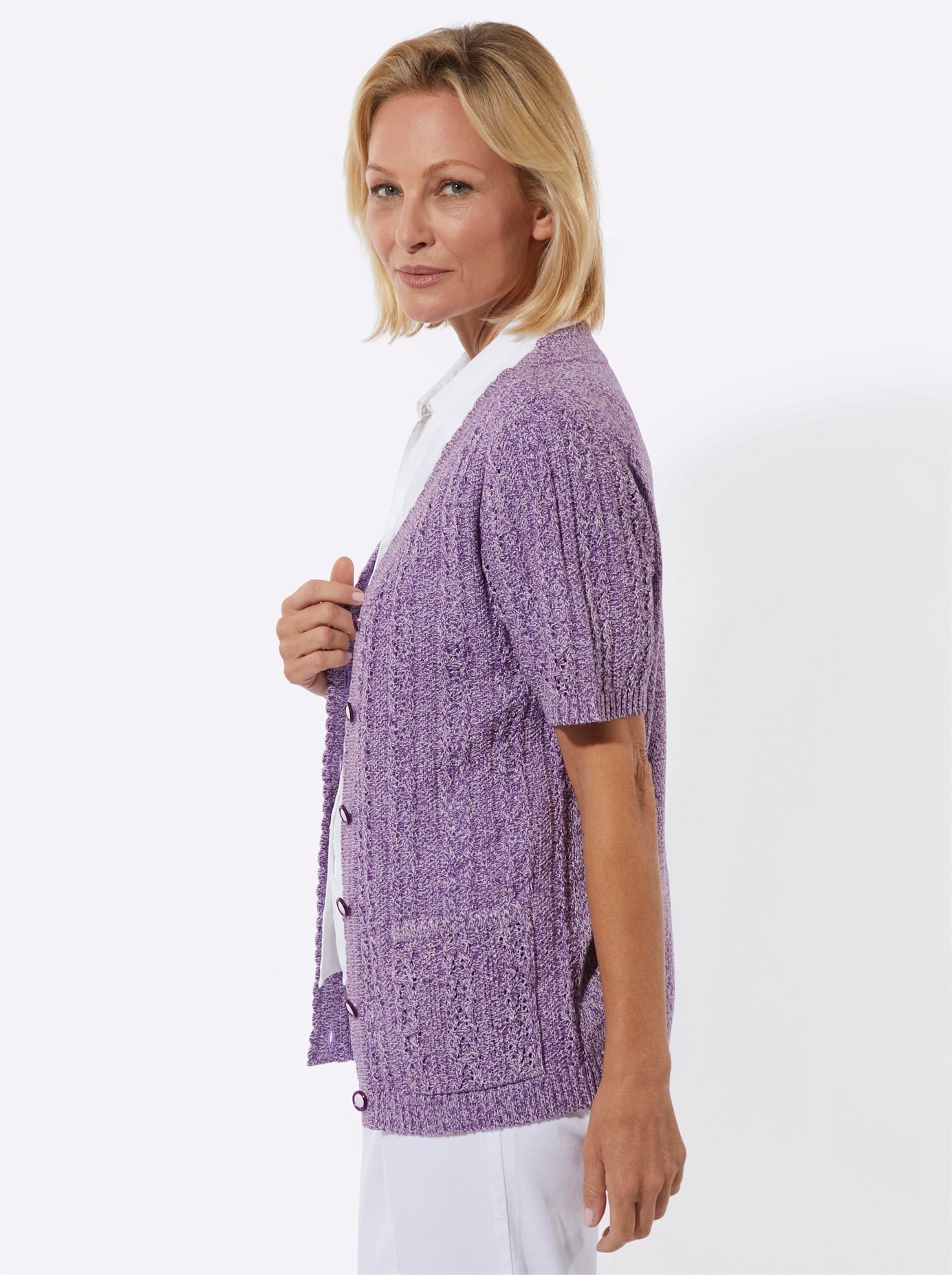 Classic Basics Ajourstrickjacke