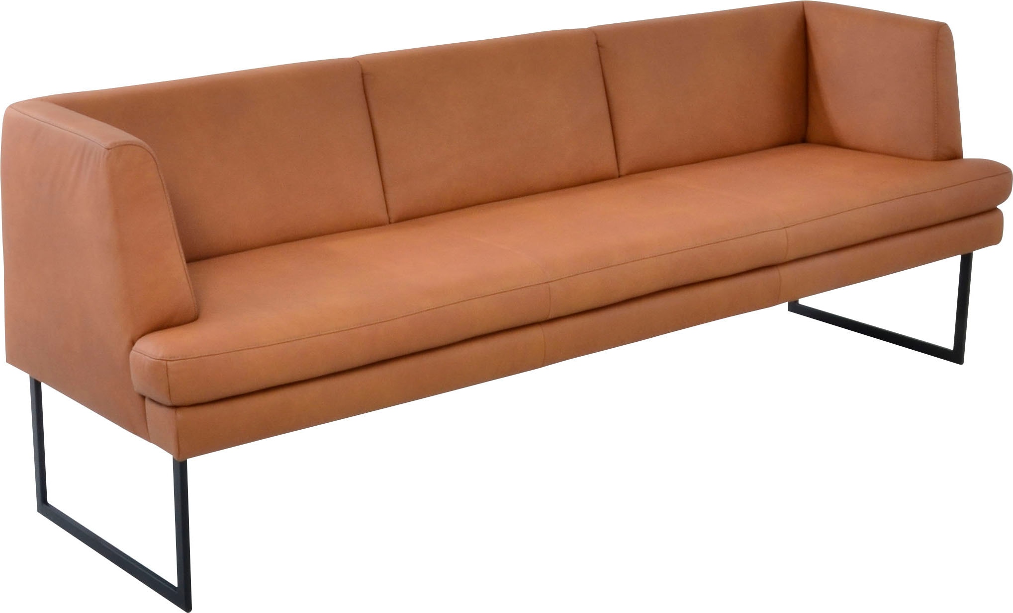 K+W Komfort & Wohnen Banc rembourré »Cube« aspect coussin matelassé, 2 largeurs, patin métal noir