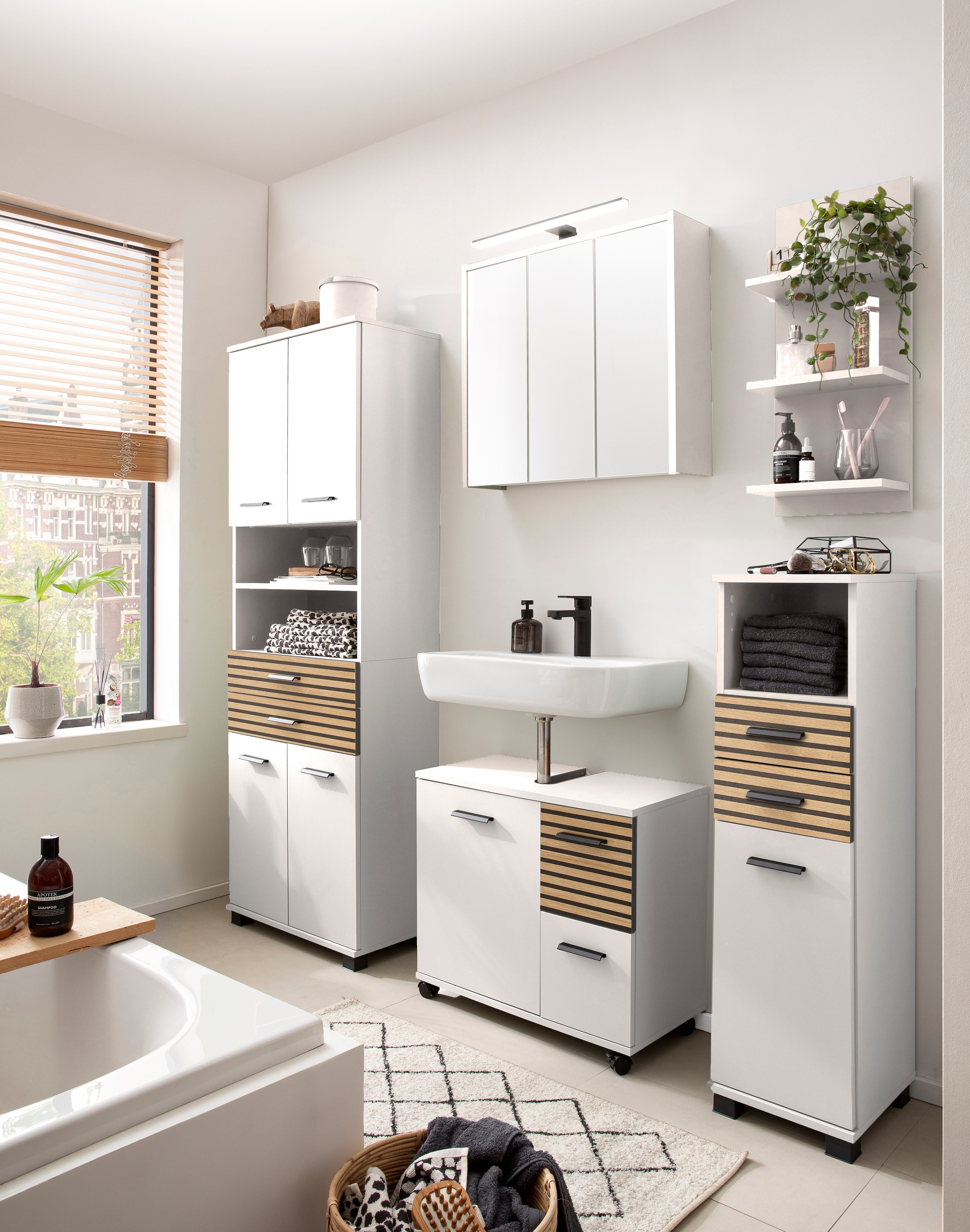 Schildmeyer Wandregal »Katta, Breite 30 cm« Drei Ablageböden, Rückwand in Akustikoptik