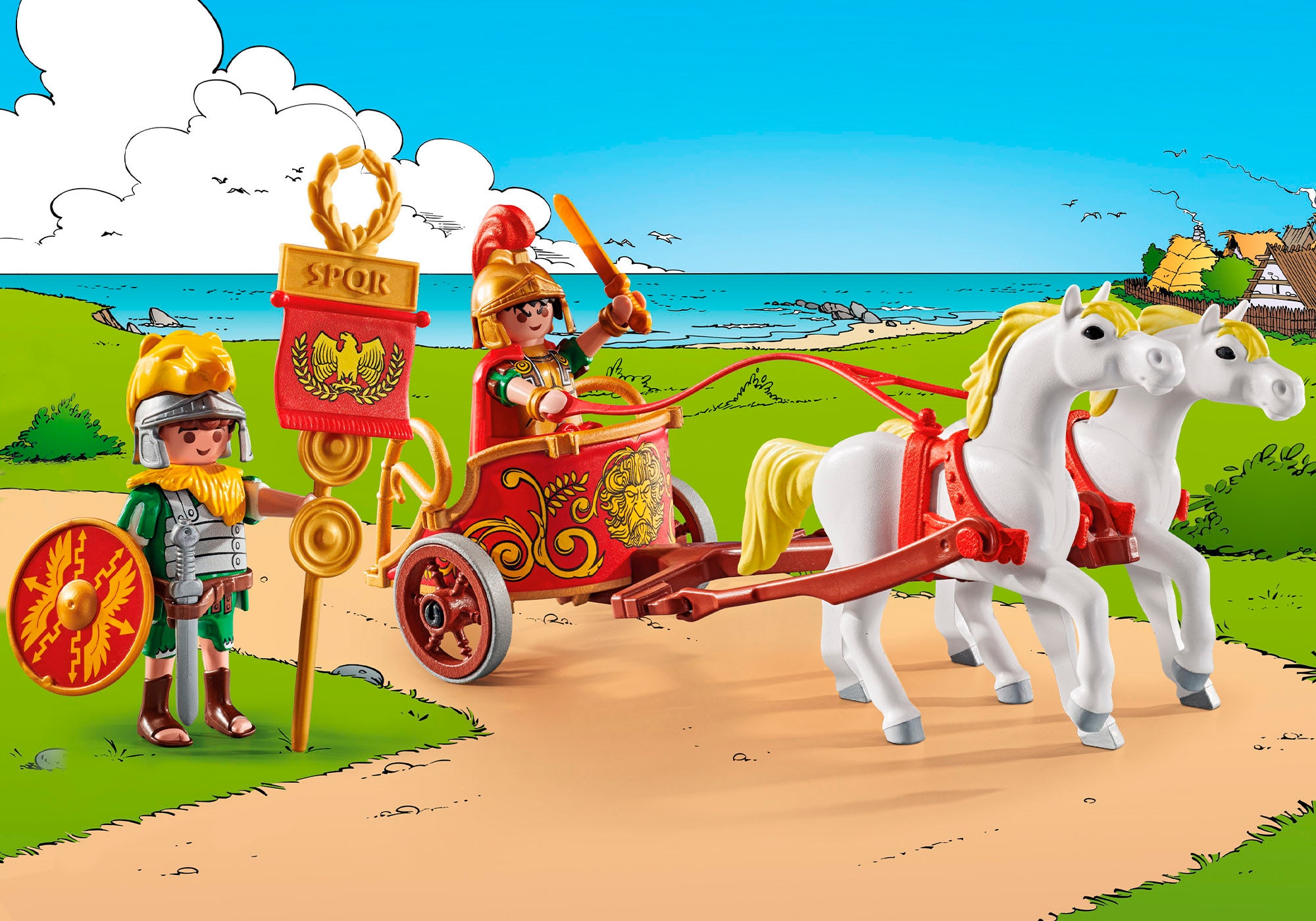 Playmobil® Konstruktions-Spielset »Römischer Streitwagen (71543), Asterix« Made in Europe