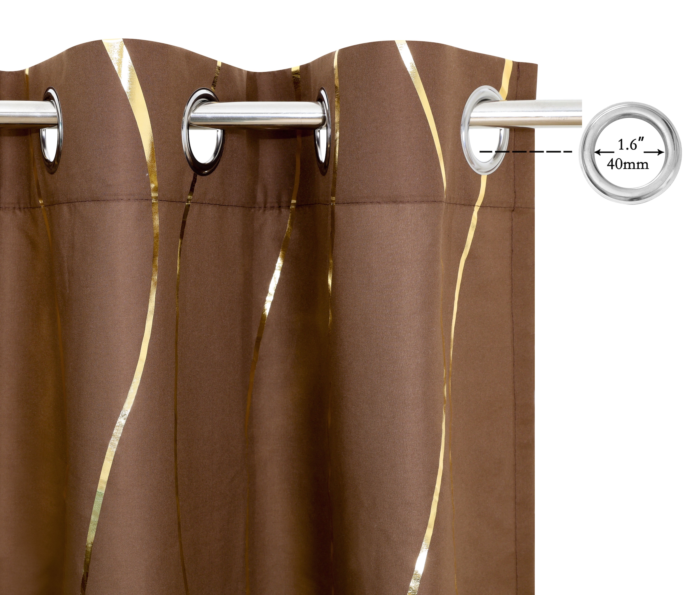 GOODproduct Gardine »Quinnton« Ösen 2 Stk. tlg. Metallic-Akzente, Gardine, mittelleichter Stoff, halbtransparent,