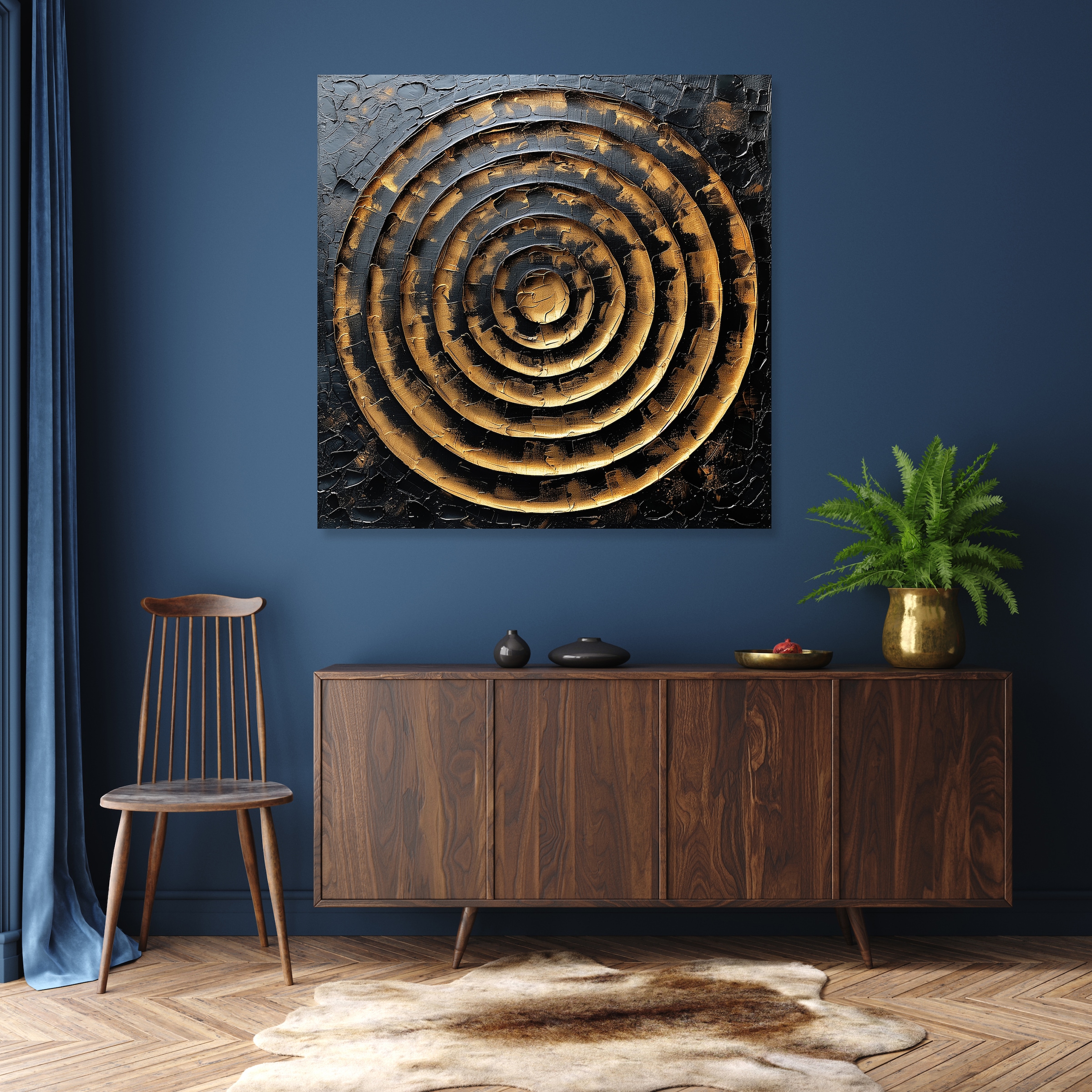 queence Tableau sur toile »Goldfarbendes Gemälde« Abstrait | Abstrait | Art | Formes | Tableau 1 cuis tlg. Tissu toile premium, fait main en Allemagne