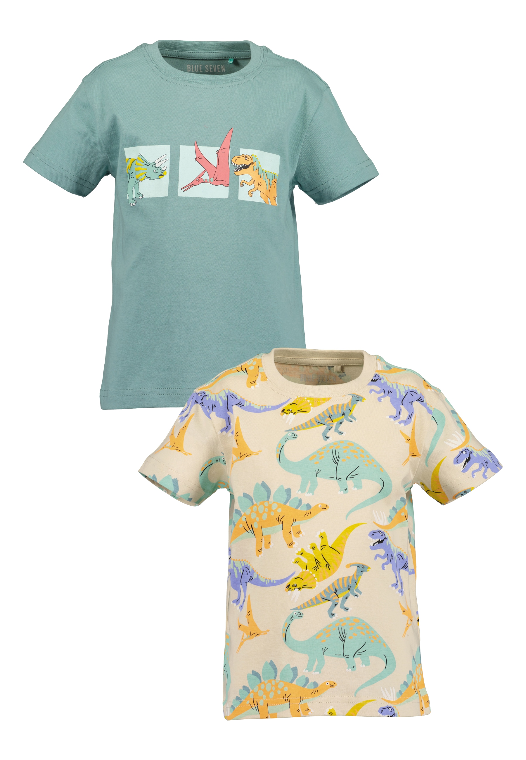 Blue Seven T-Shirt Basic-Schnitt, ohne Verschluss, bedruckte und unifarbene Optik