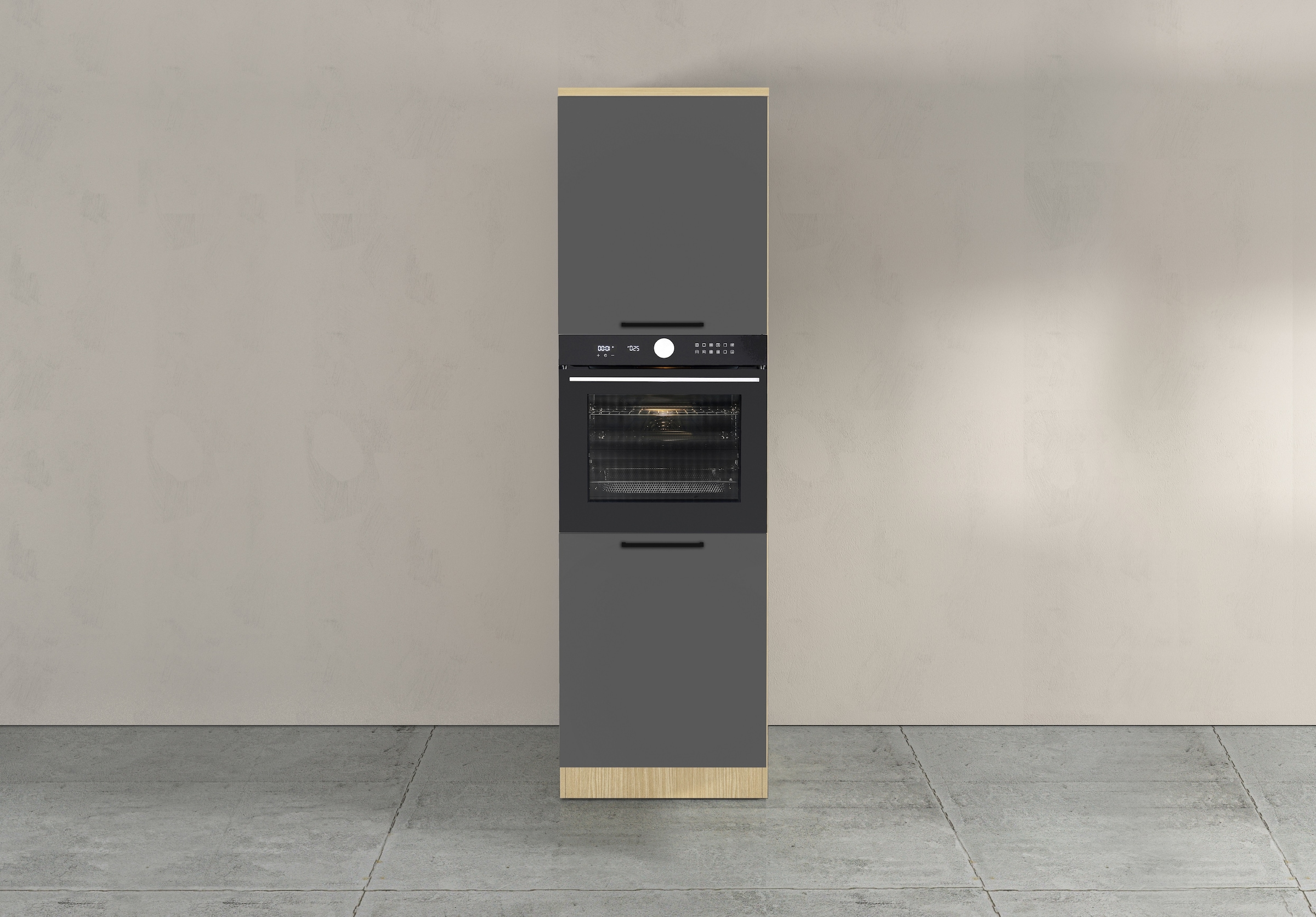 KOCHSTATION Armoire d'encastrement pour four »Luna, Backofenschrank, Backofen-Hochschrank, Made in Italy« B/T/H: 60×60×214,5 cm, Oberplatte mit 25 mm Stärke