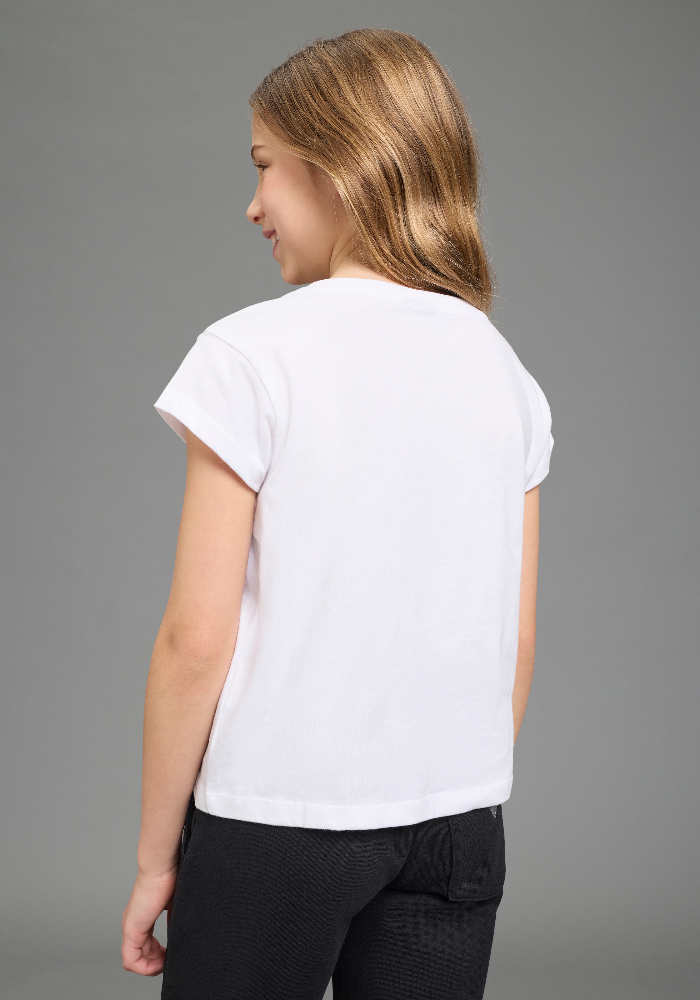 KIDSWORLD T-shirt »ONLY GOOD VIBES - Druck« Kurzarm,  gerade Passform,  mit peppigen Statements und Sprüchen