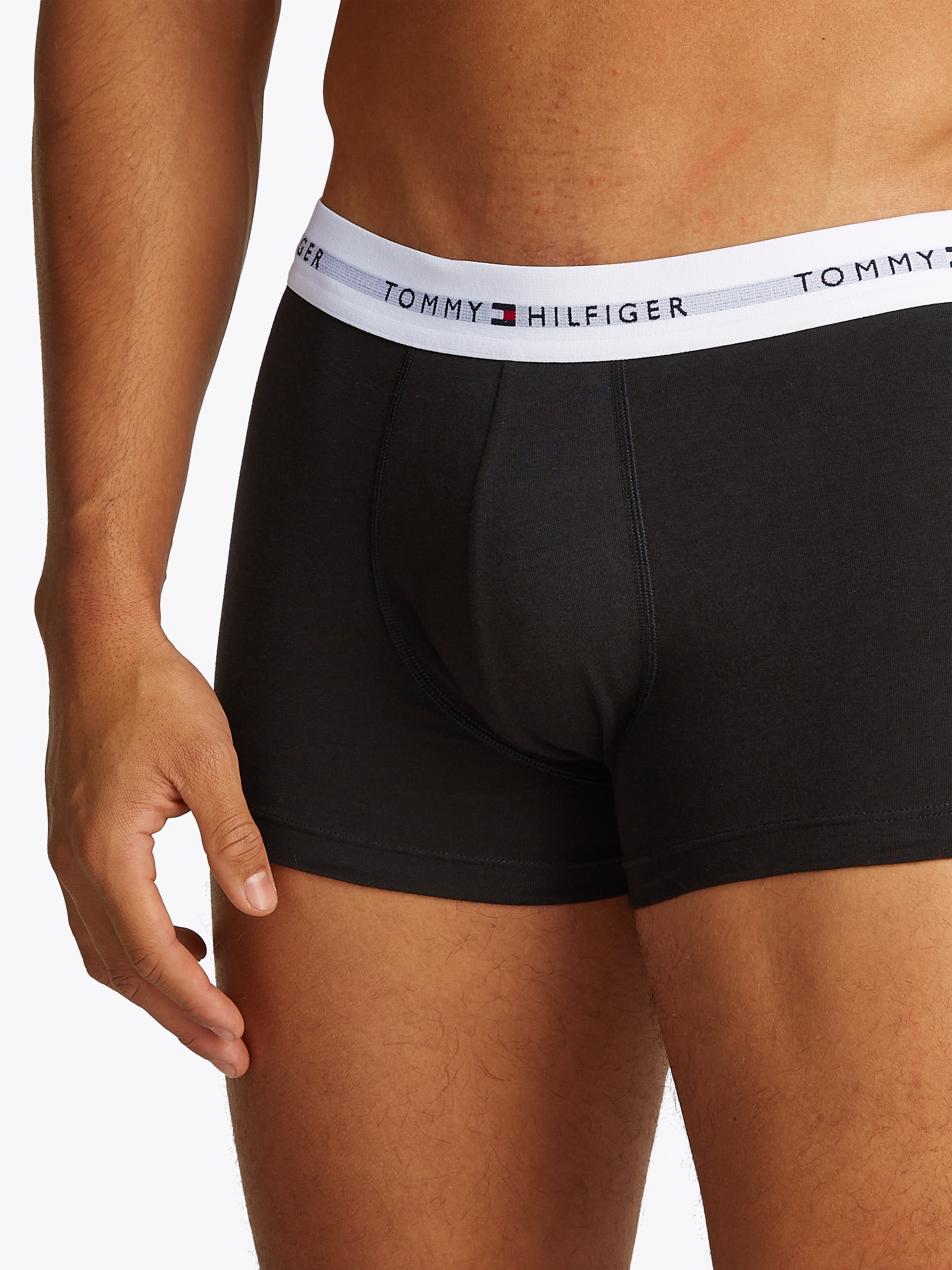 Tommy Hilfiger Underwear Tronc »TRUNK 3 PACK« Packung, 3er-Pack, 3 cuis mit kontrastfarbenem Logobund