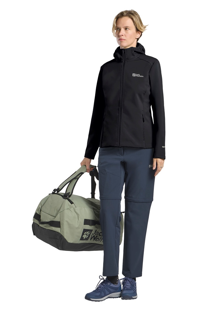 Jack Wolfskin Softshelljacke »BORNBERG HOODY W« mit Kapuze für vielseitige Outdoor-Aktivitäten, mit fester Kapuze, atmungsaktiv