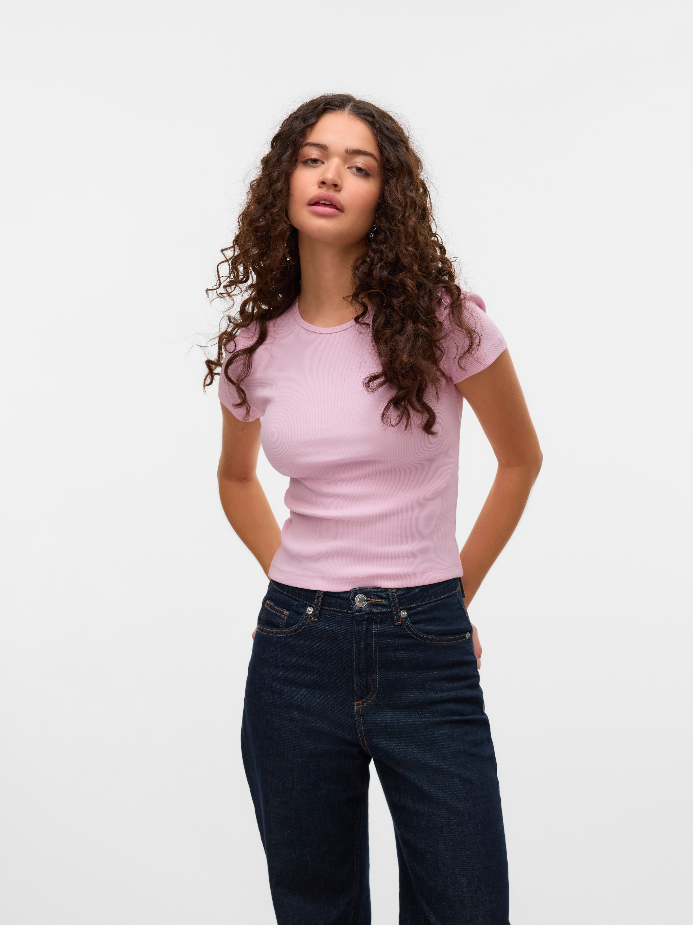 Vero Moda Kurzarmshirt »VMCHLOE SS SHORT TOP JRS NOOS« Baumwollmischung