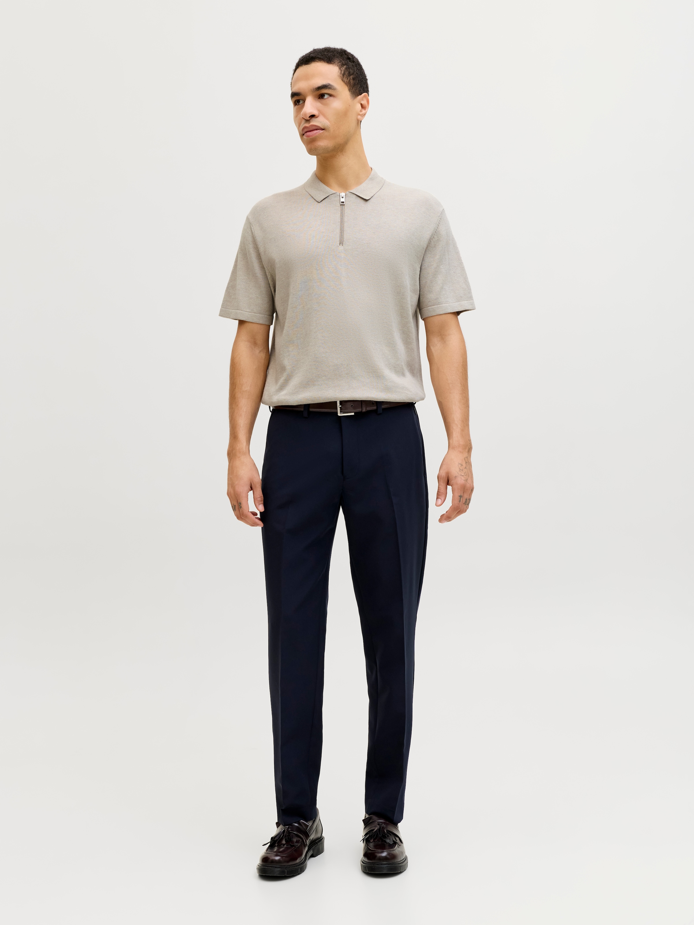 Jack & Jones Kurzarmpullover »JJEEMIL KNIT ZIP POLO SS SN« mit kurzem Reissverschluss