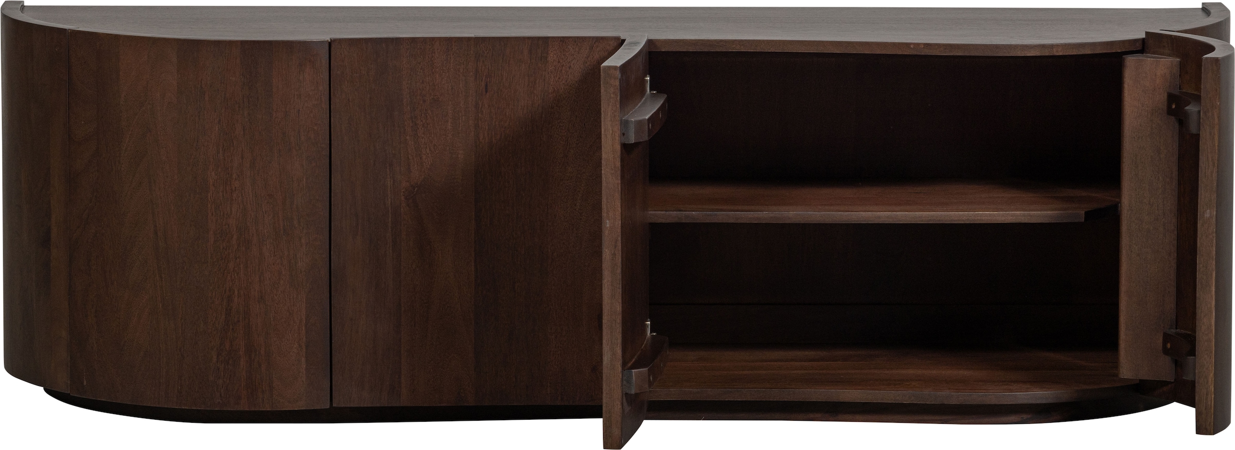 WOOOD Sideboard »Sense Mangoholz organische Wellenform, H 50 x B 160 x T 46 cm« Tragkraft Deckplatte 35 kg, fertig montiert geliefert, Massivholz