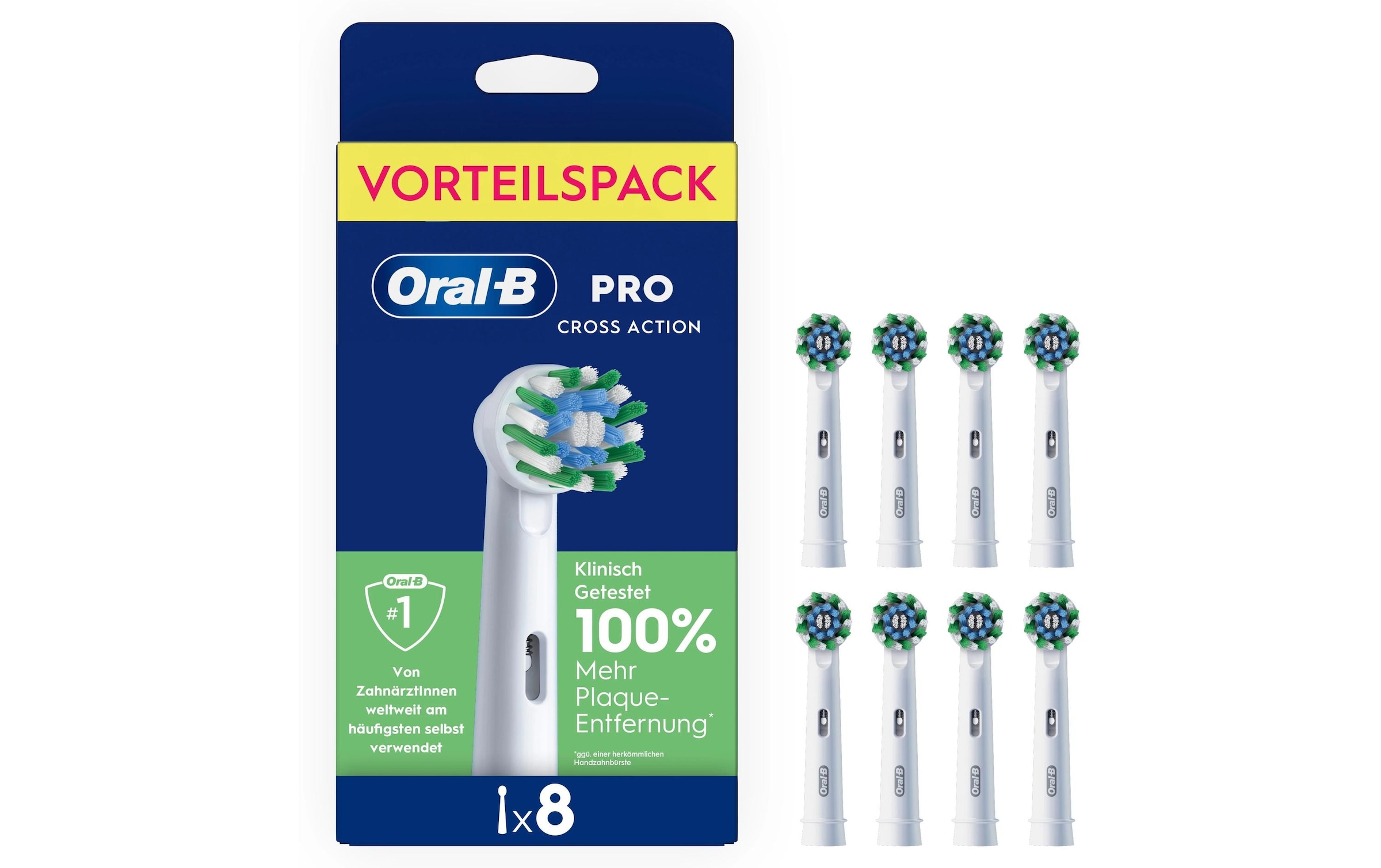 Oral-B Aufsteckbürsten »Pro CrossAction« Zahnreinigung mit innovativen X-förmigen Borsten