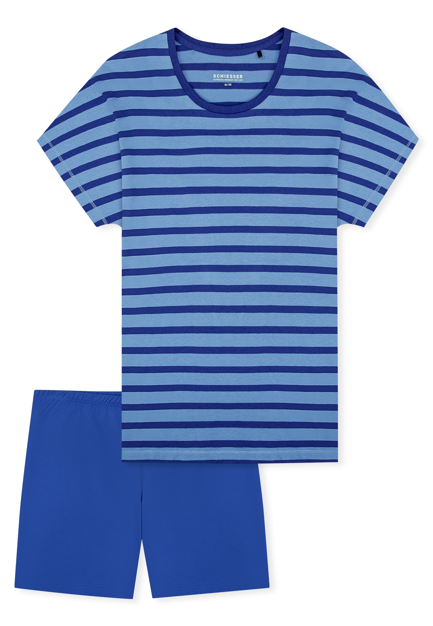 Schiesser Shorty »Casual Essentials« 2 avec t-shirt uni et pantalon rayé