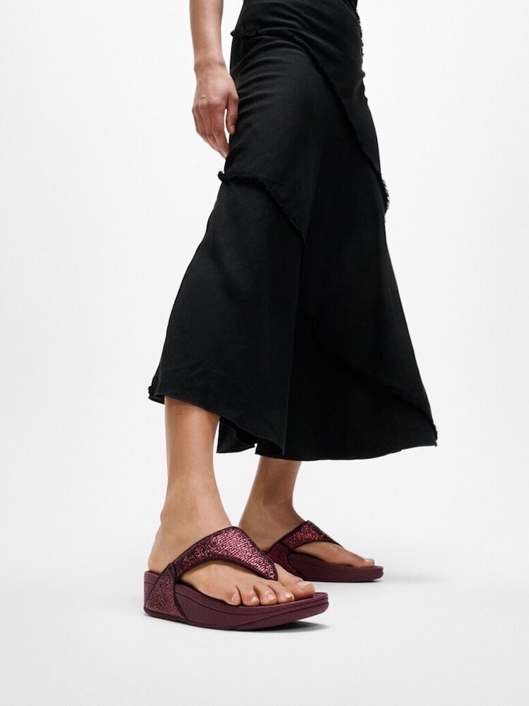 Fitflop Séparateur d'orteils »LULU CRINKLED SHIMMER«  mules, chaussure de bain avec paillettes