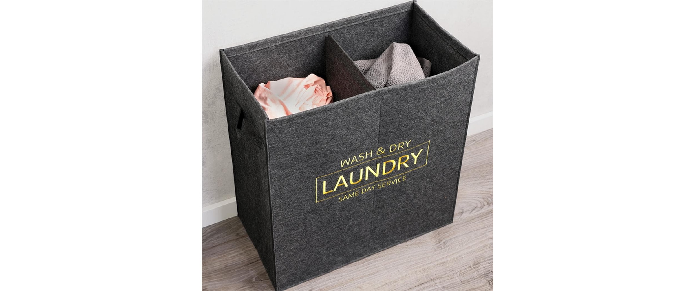 KESPER® Panier à linge »Wäschesammler, Filz« pliable et peu encombrant, assure l'ordre dans votre maison