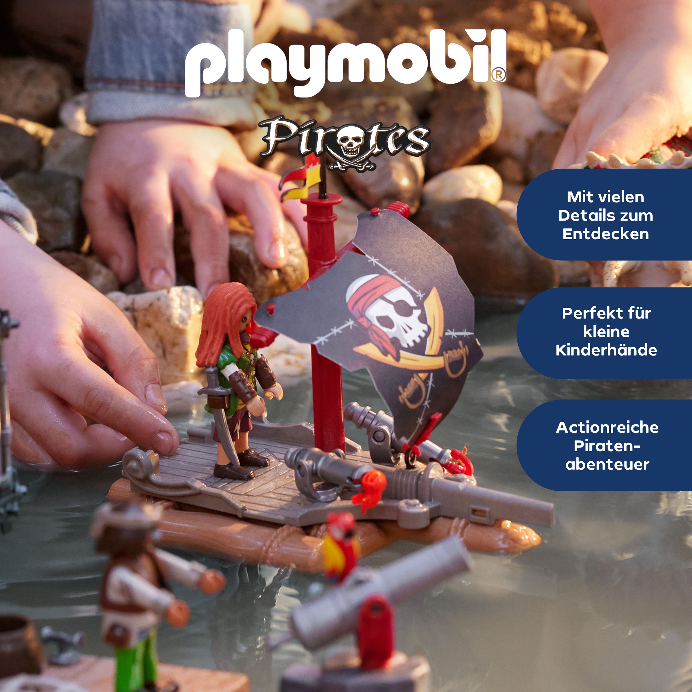 Playmobil® Konstruktions-Spielset »Schatzbergung auf Piratenfloss (71794), Playmobil Pirates«