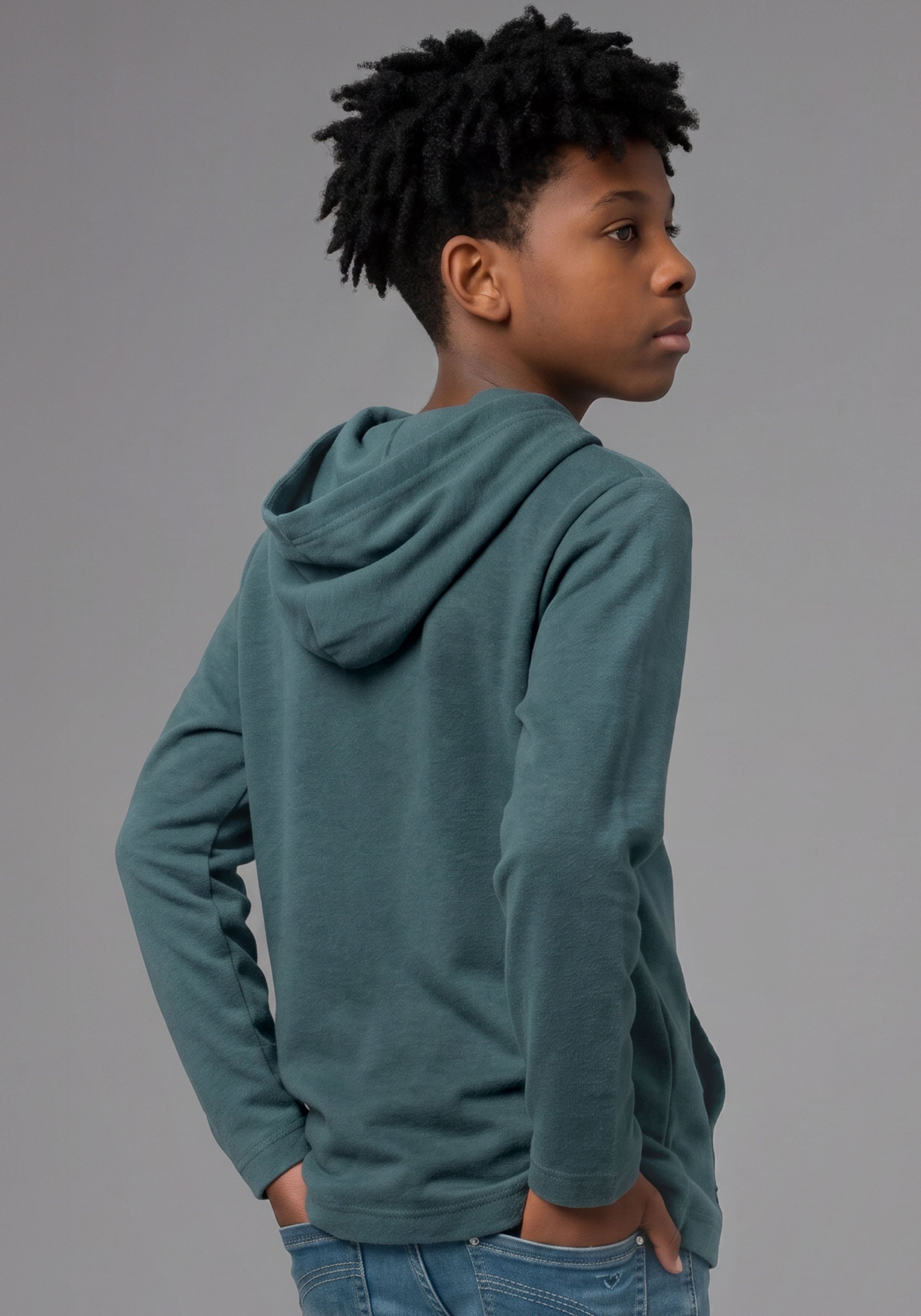 KangaROOS T-shirt à capuche »Shirt mit Ärmelprint« sweat à capuche chiné avec imprimé sur les manches