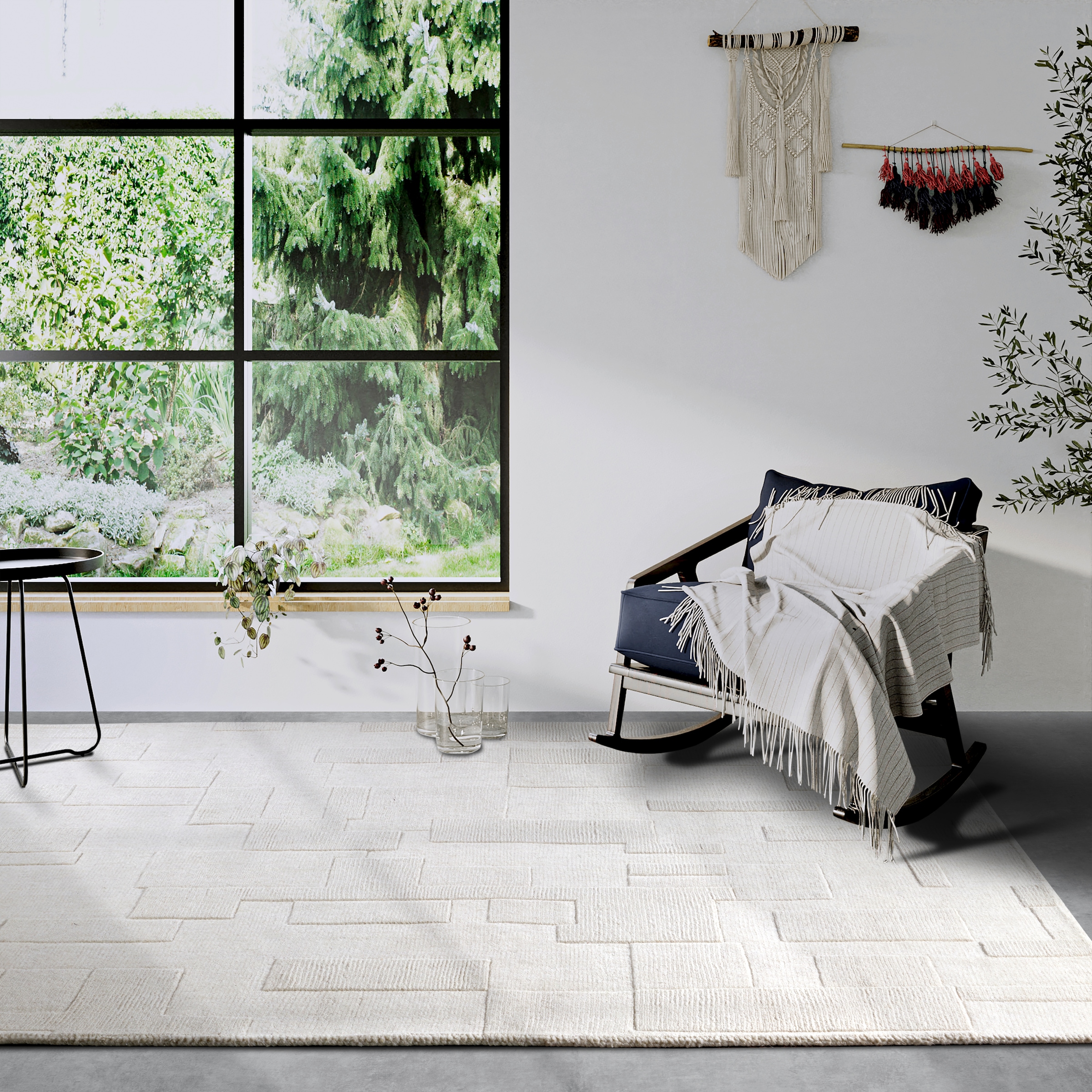 Villeroy & Boch Tapis en laine »Wilhelmine« Rectangulaire 10 mm Höhe Coureur, tissé main, laine, naturel, salon, géométrie, bohème