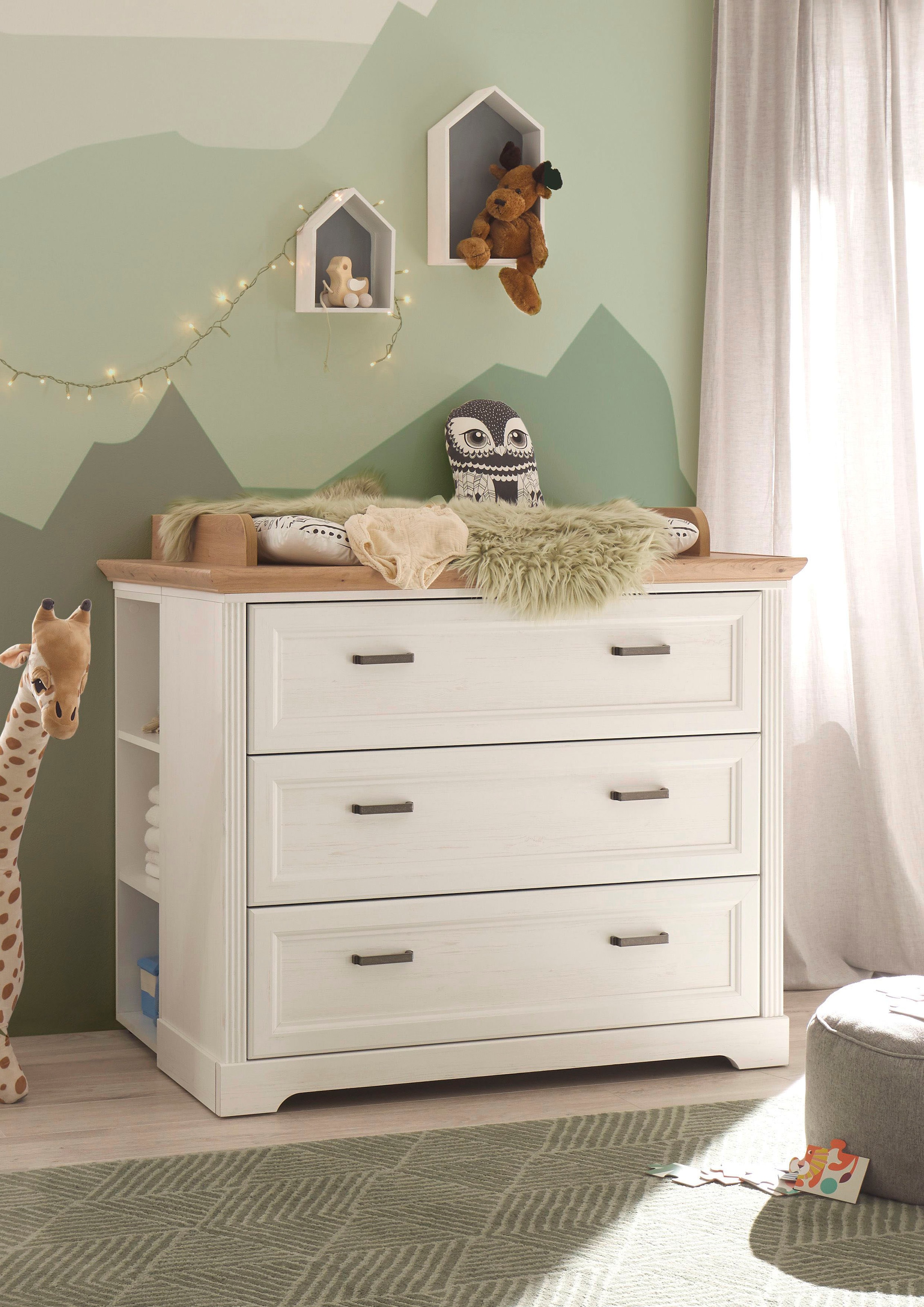 Begabino Babyzimmer-Komplettset »Jasmin« Set, 3 Stk. tlg. bestehend aus Kleiderschrank, Babybett, Wickelkommode