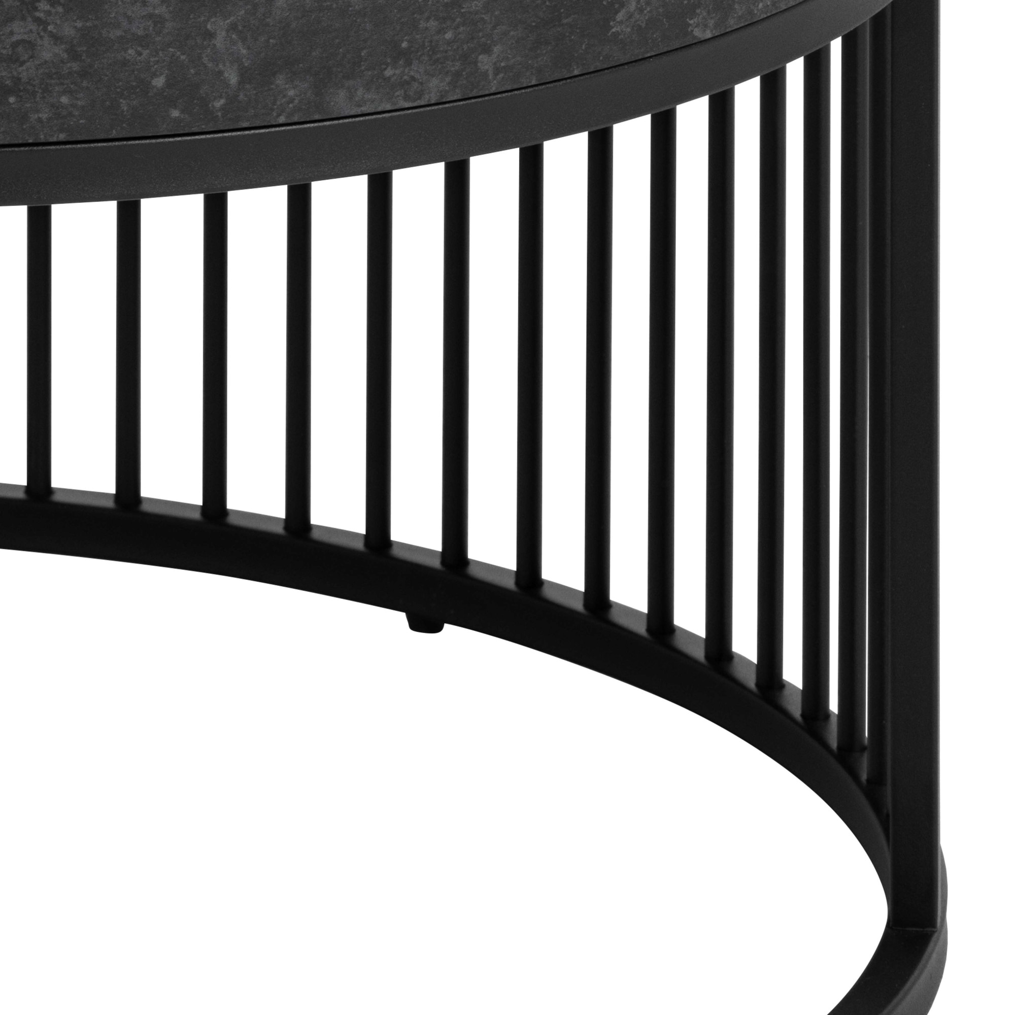 ACTONA GROUP Table basse »Strington« table basse ronde, Izmir mat noir rugueux mélamine, Ø65x35cm