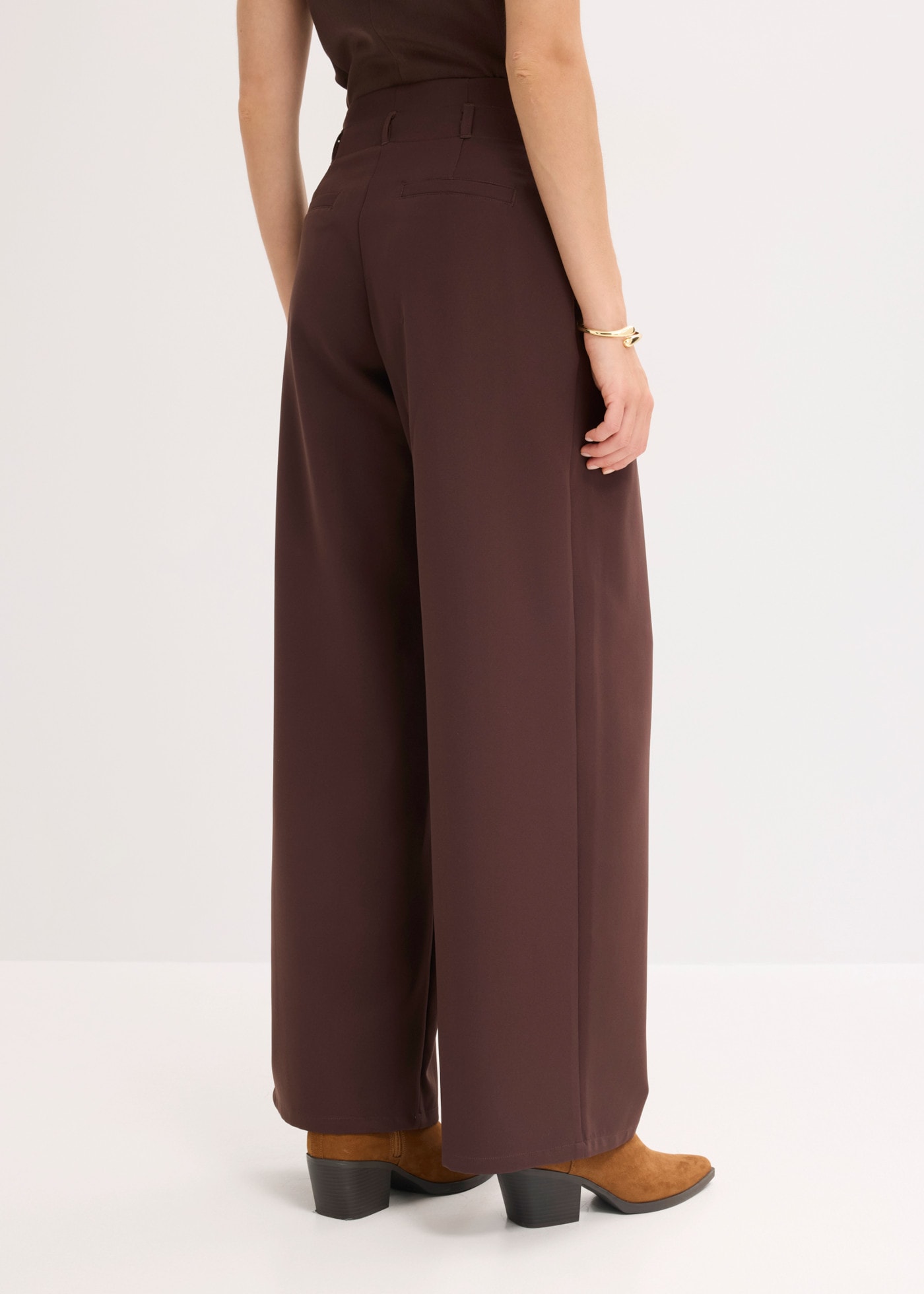 bonprix Pantalon à pinces  Loose Fit, avec plis à la taille, style festif