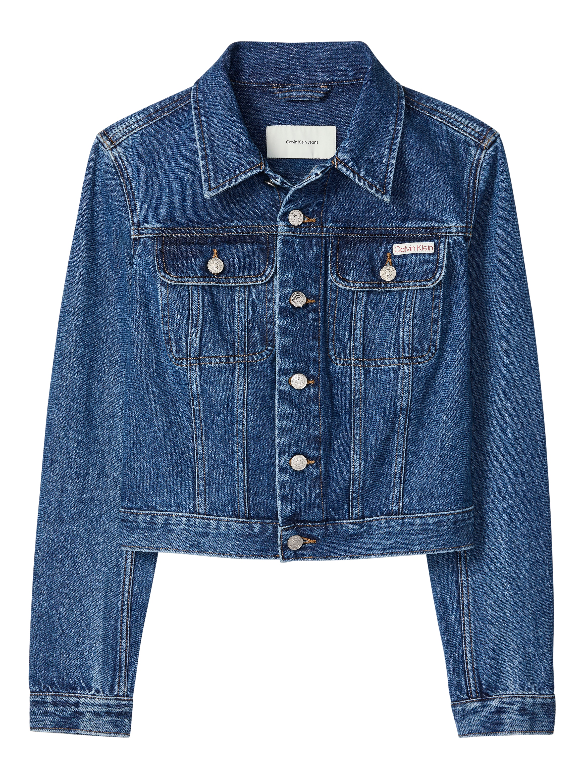 Calvin Klein Jeans Veste en jean ohne Kapuze Regular fit mit Umlegekragen