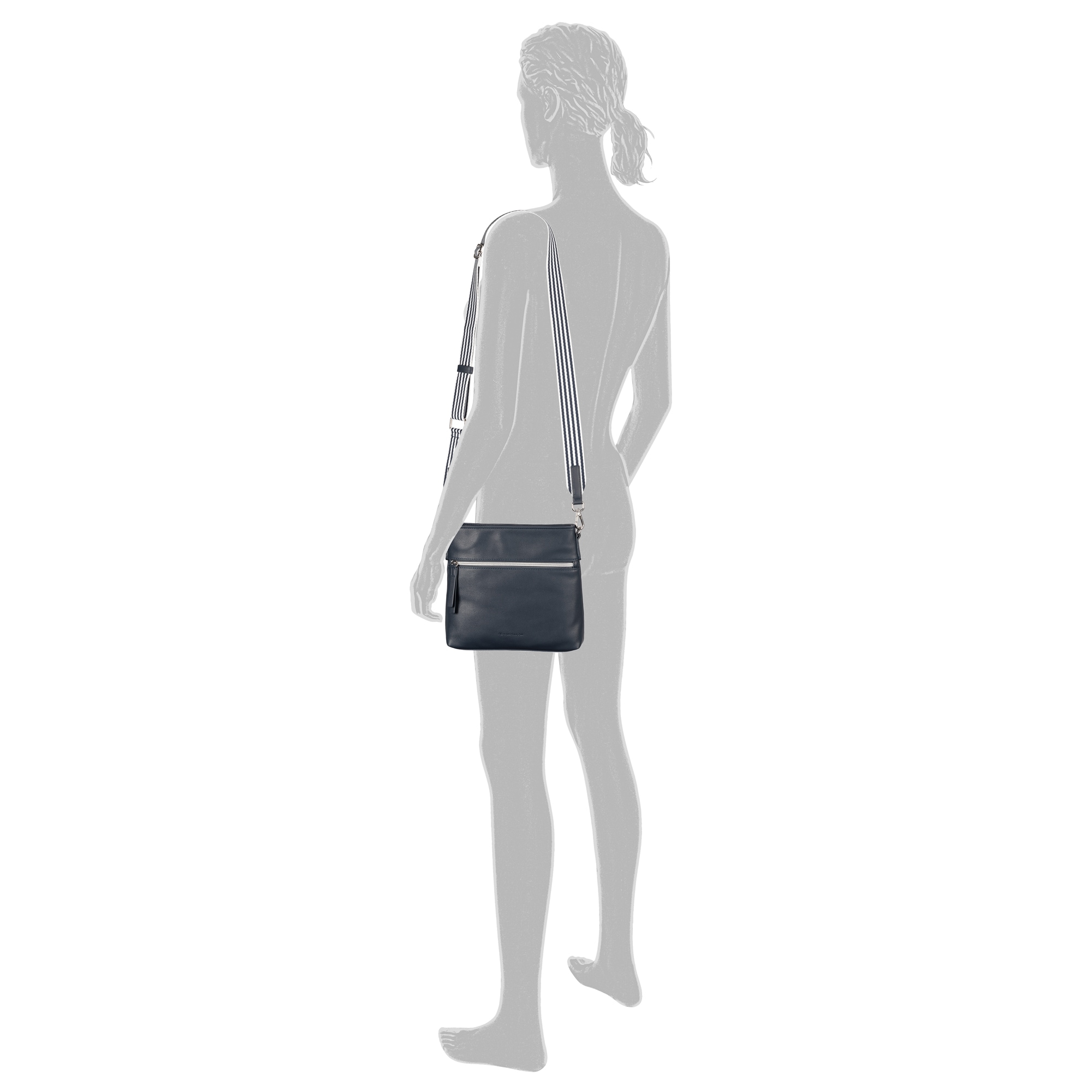 TOM TAILOR Sac à bandoulière »Orla Stripe« en similicuir doux au look moderne avec sangle en tissu estivale