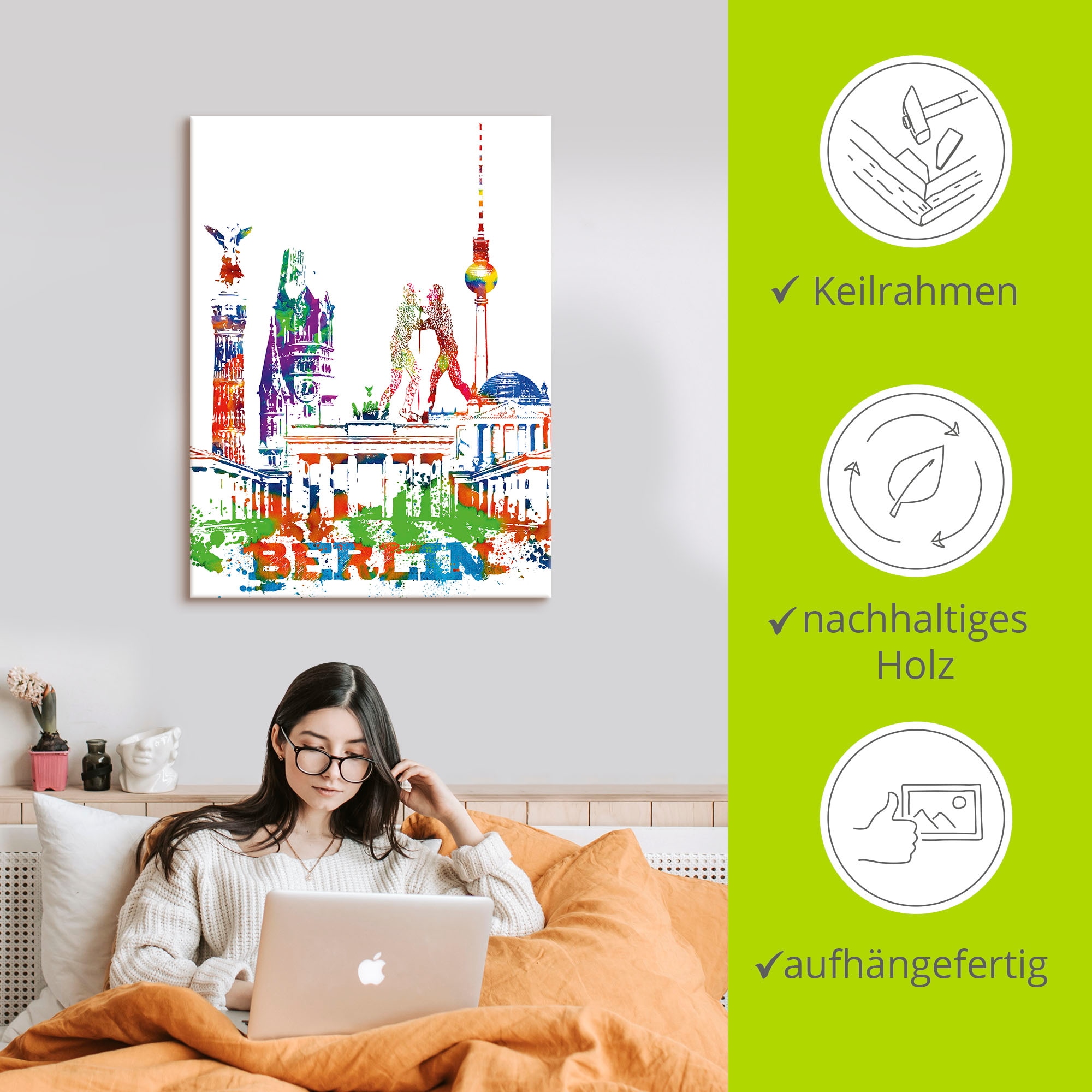 Artland Wandbild »Berlin Grafik« Berlin 1 Stk. tlg. als Alubild, Leinwandbild, Wandaufkleber oder Poster in versch. Grössen