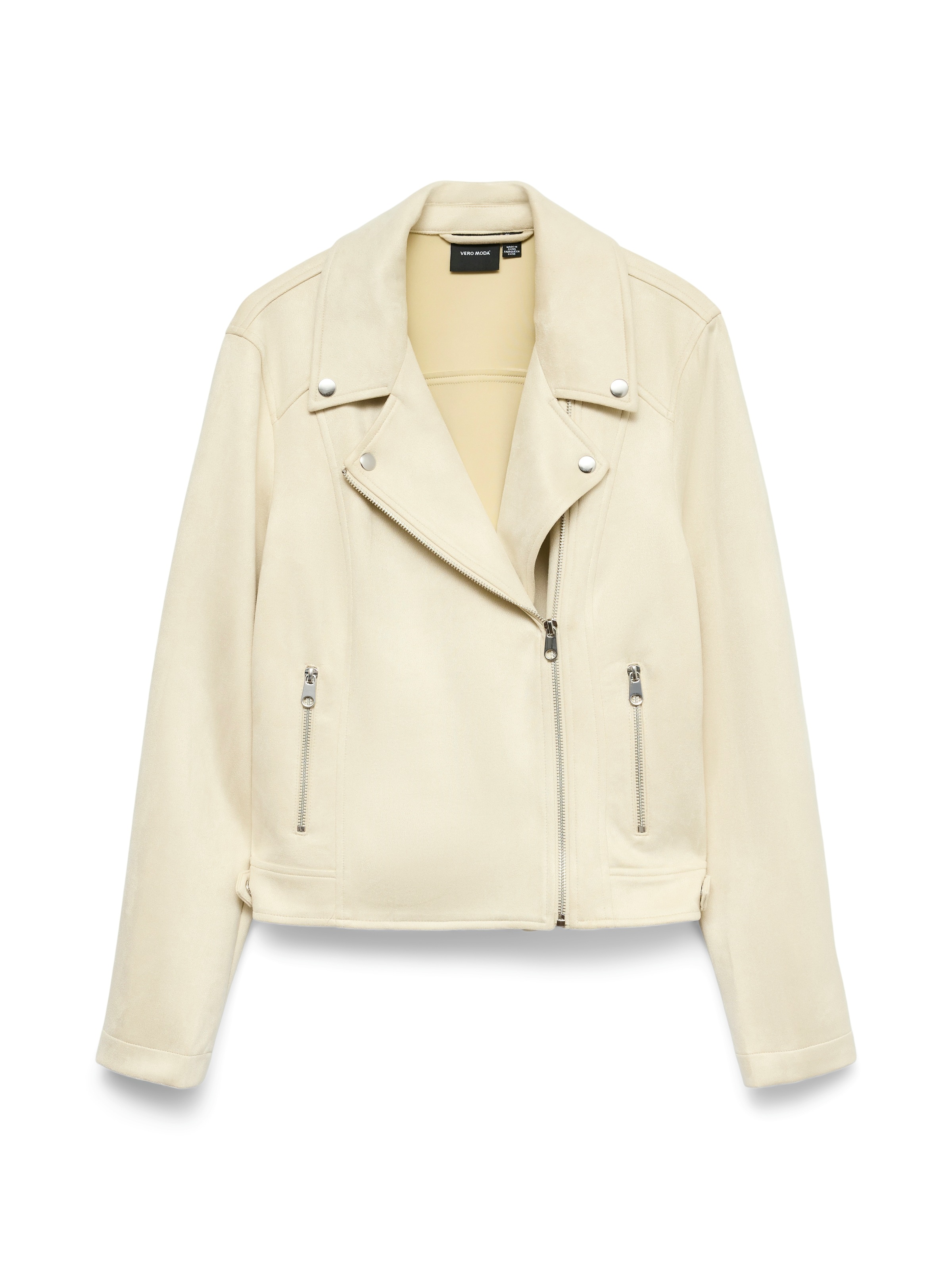 Vero Moda Veste de motard »VMJOSE SHORT FAUX SUEDE JACKET GA NOOS« mit asymetrischem Reissverschluss