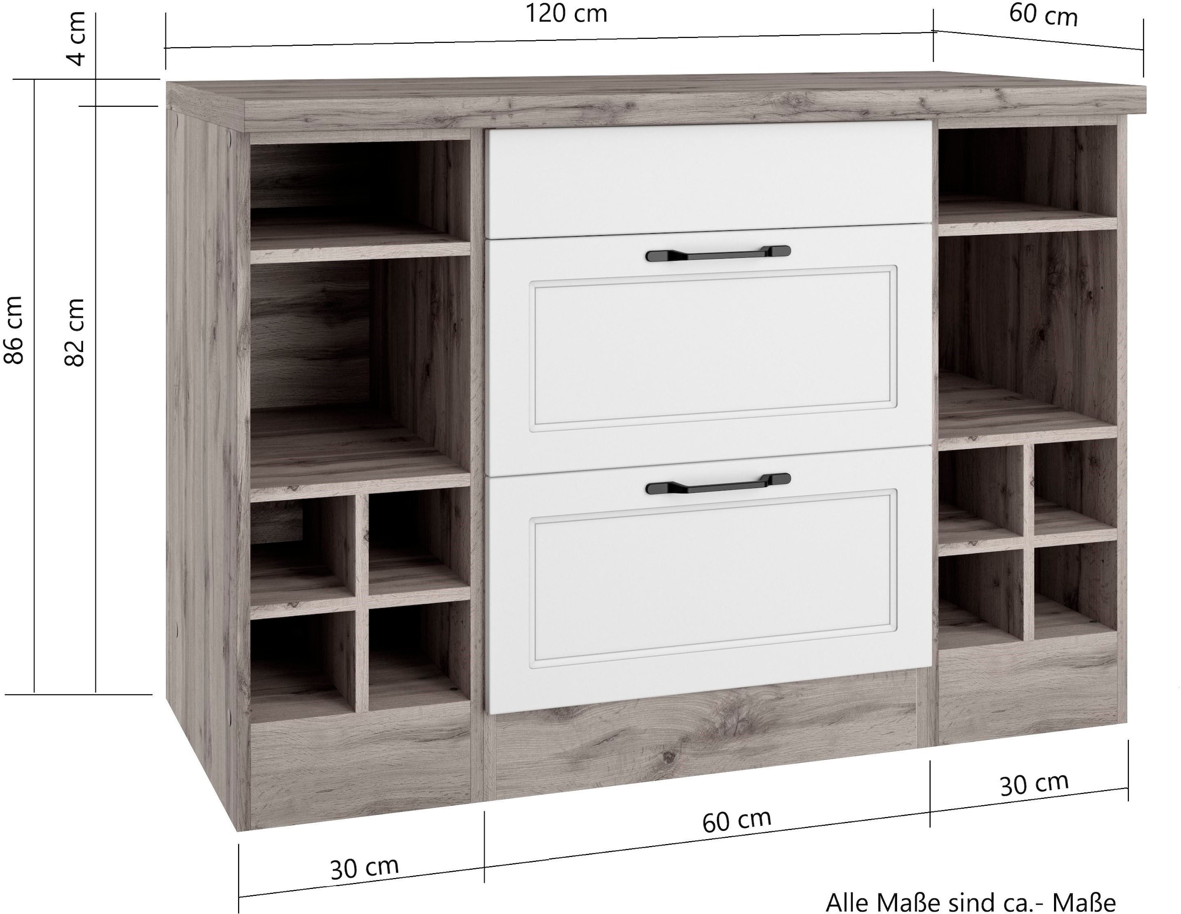 KOCHSTATION Armoire d'encastrement pour table de cuisson »KS-Lana« largeur 120 cm