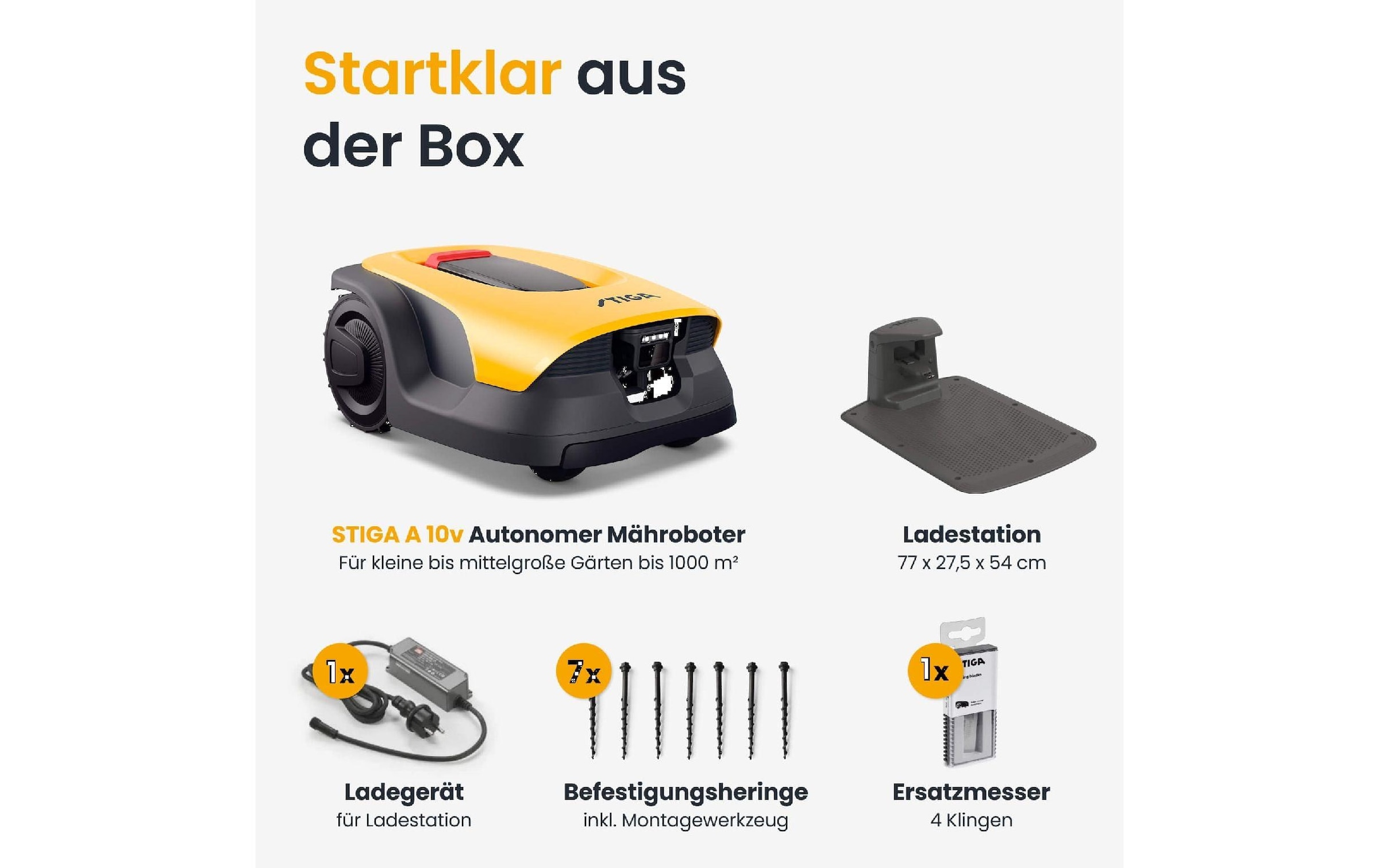 STIGA Robot tondeuse »A10v inkl. Akku«  mit GPS