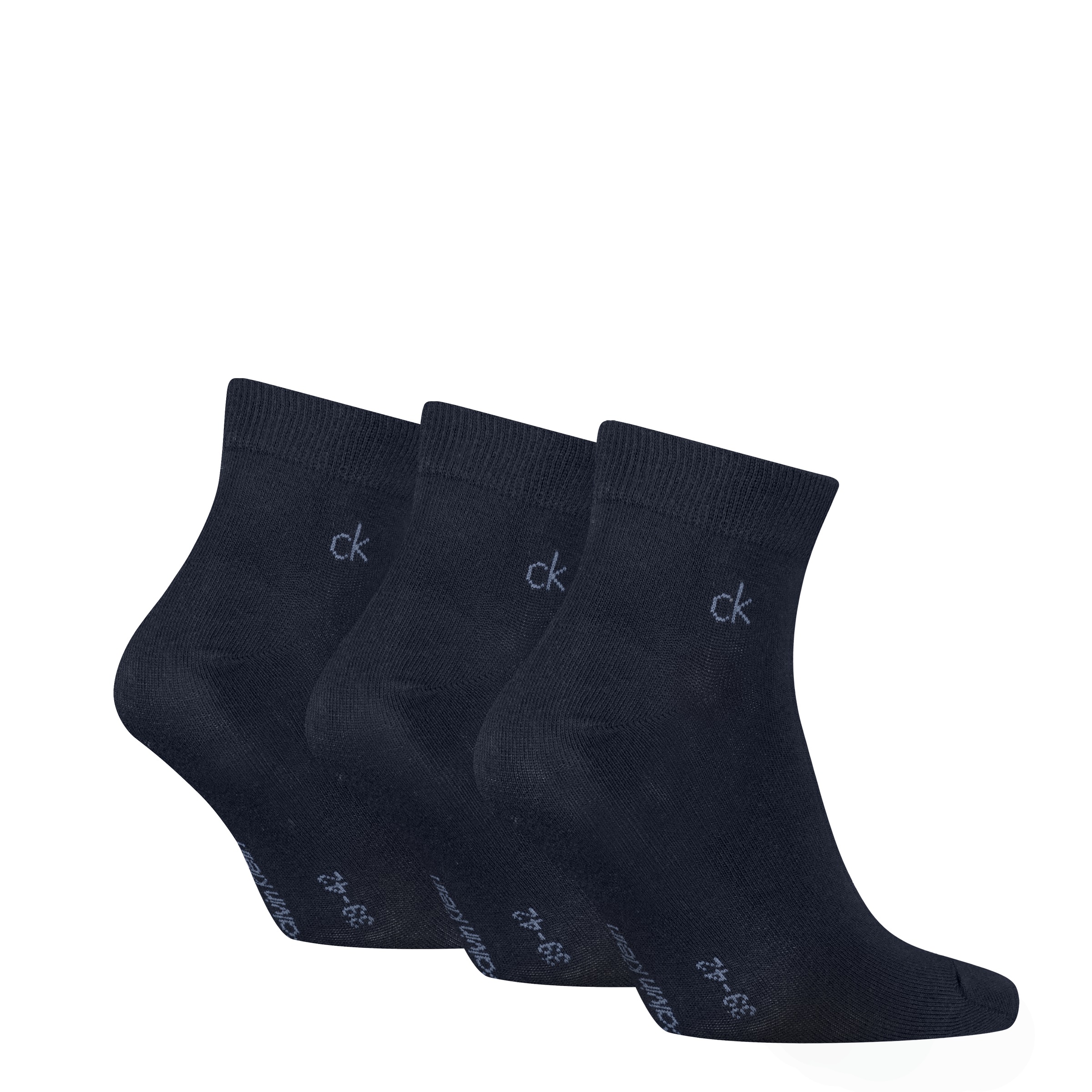 Calvin Klein Chaussettes courtes »CK MEN QUARTER« 3 Paar,  Rippenbündchen, Cotton-Mix, elastisch