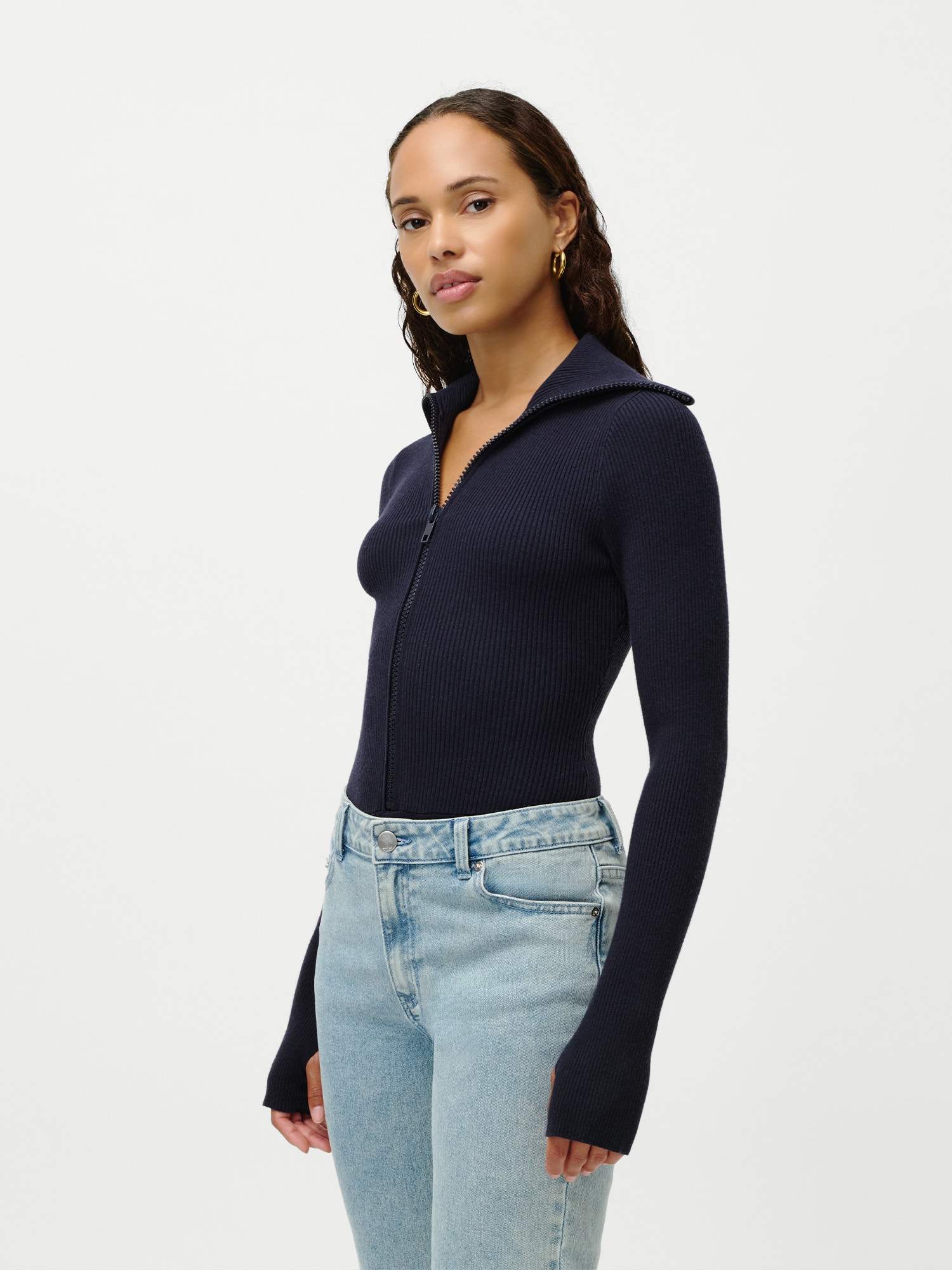 LeGer Langarmbody »Heidi, LeGer by Lena Gercke« mit Reissverschluss, körpernah, mit Kragen