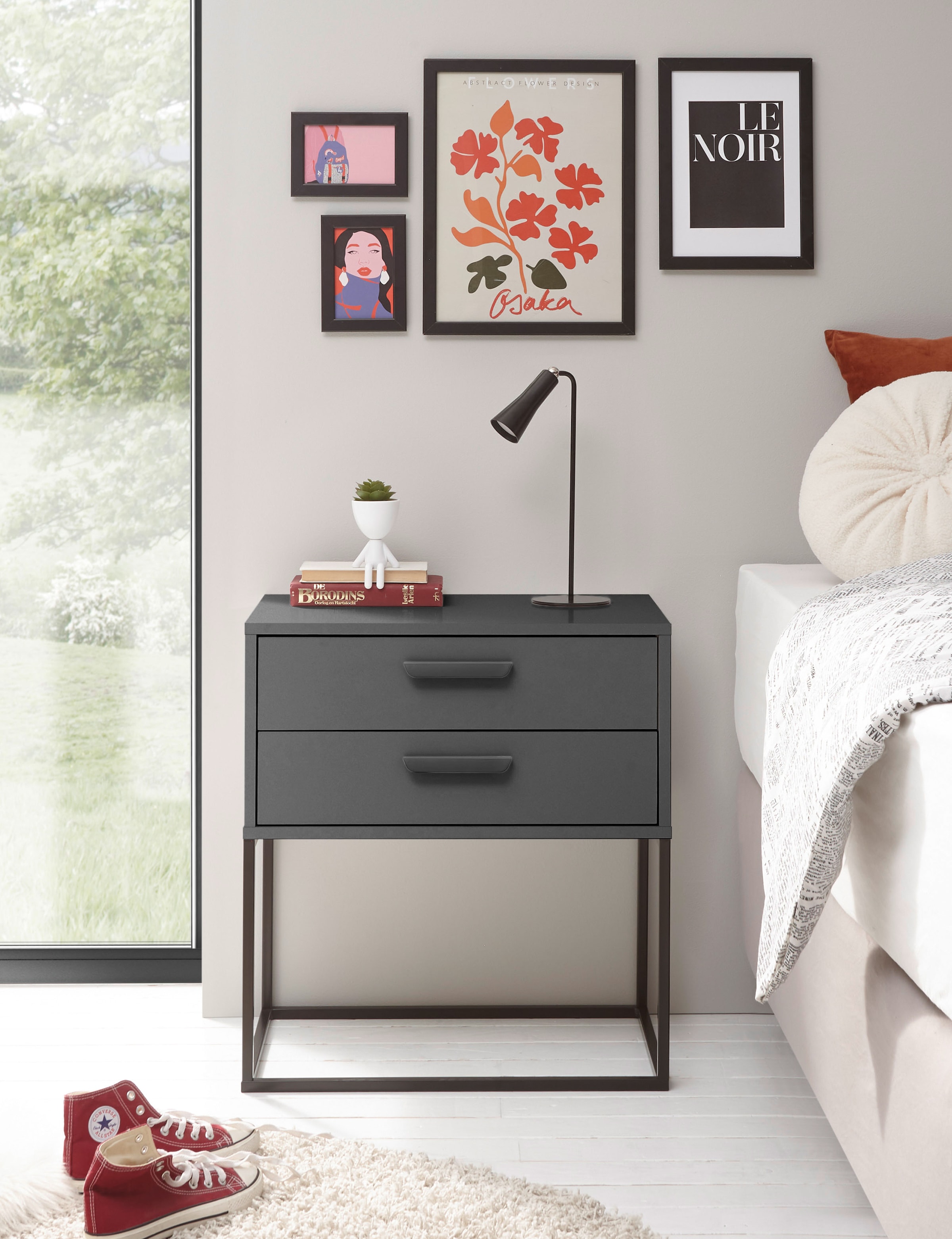 Schlafkontor »Suna Kommode, Nachttisch, Nachtschrank« auf Metallgestell