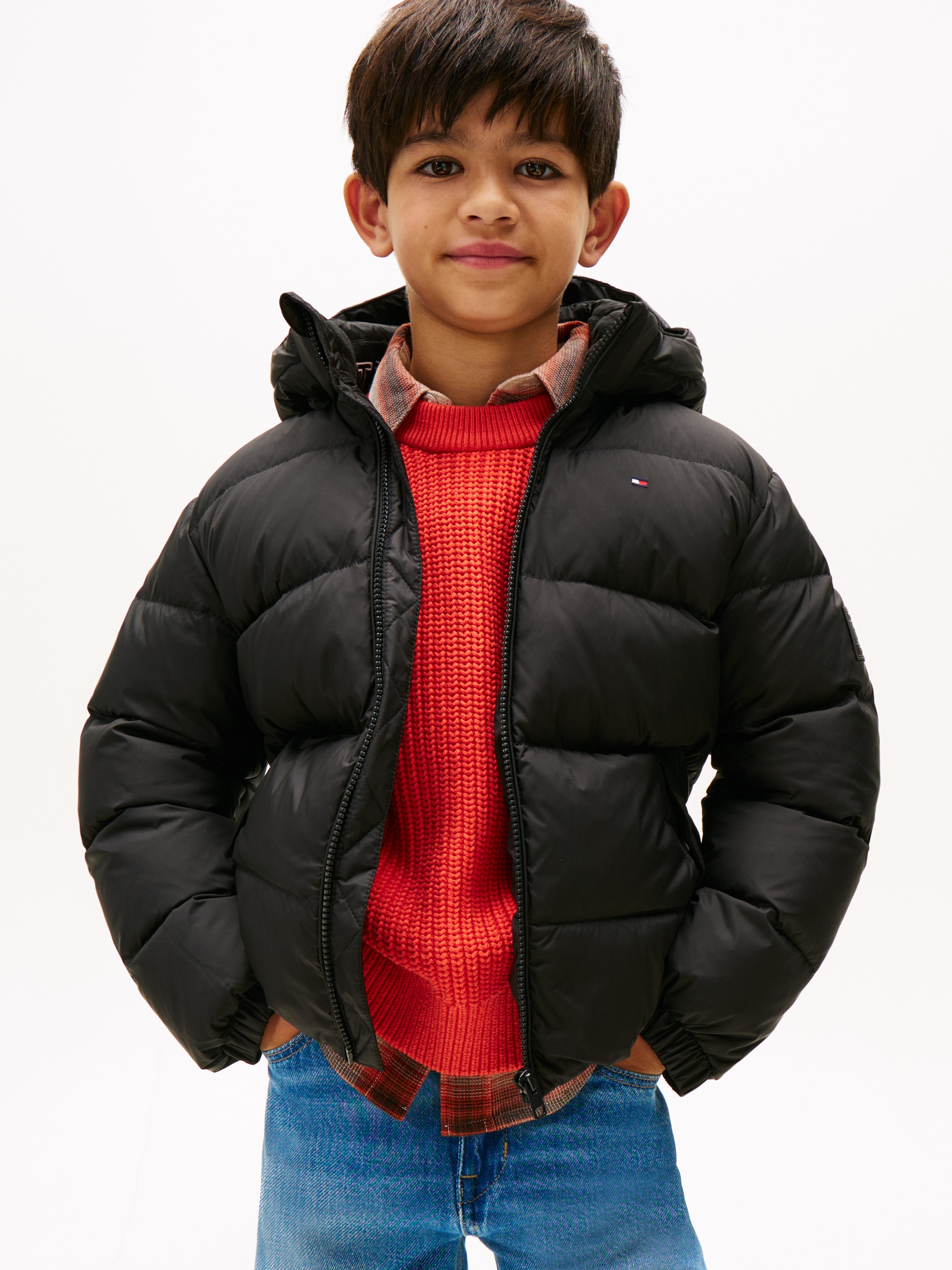 Tommy Hilfiger Veste matelassée »ESSENTIAL DOWN JACKET« avec capuche enfants jusqu’à 16 ans